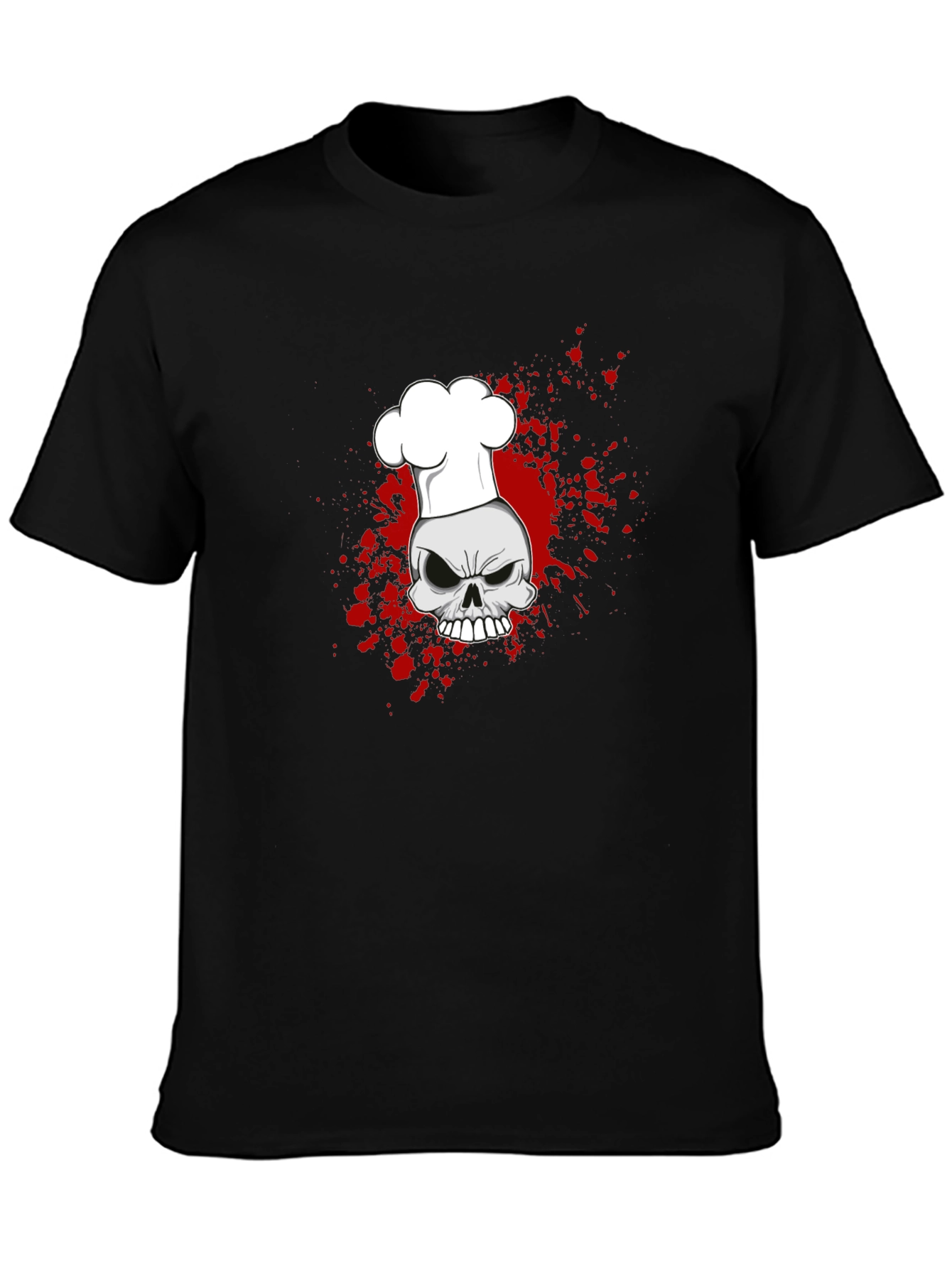 Black Chef Skull Graphic Tee - Culinary Horror Style view 3