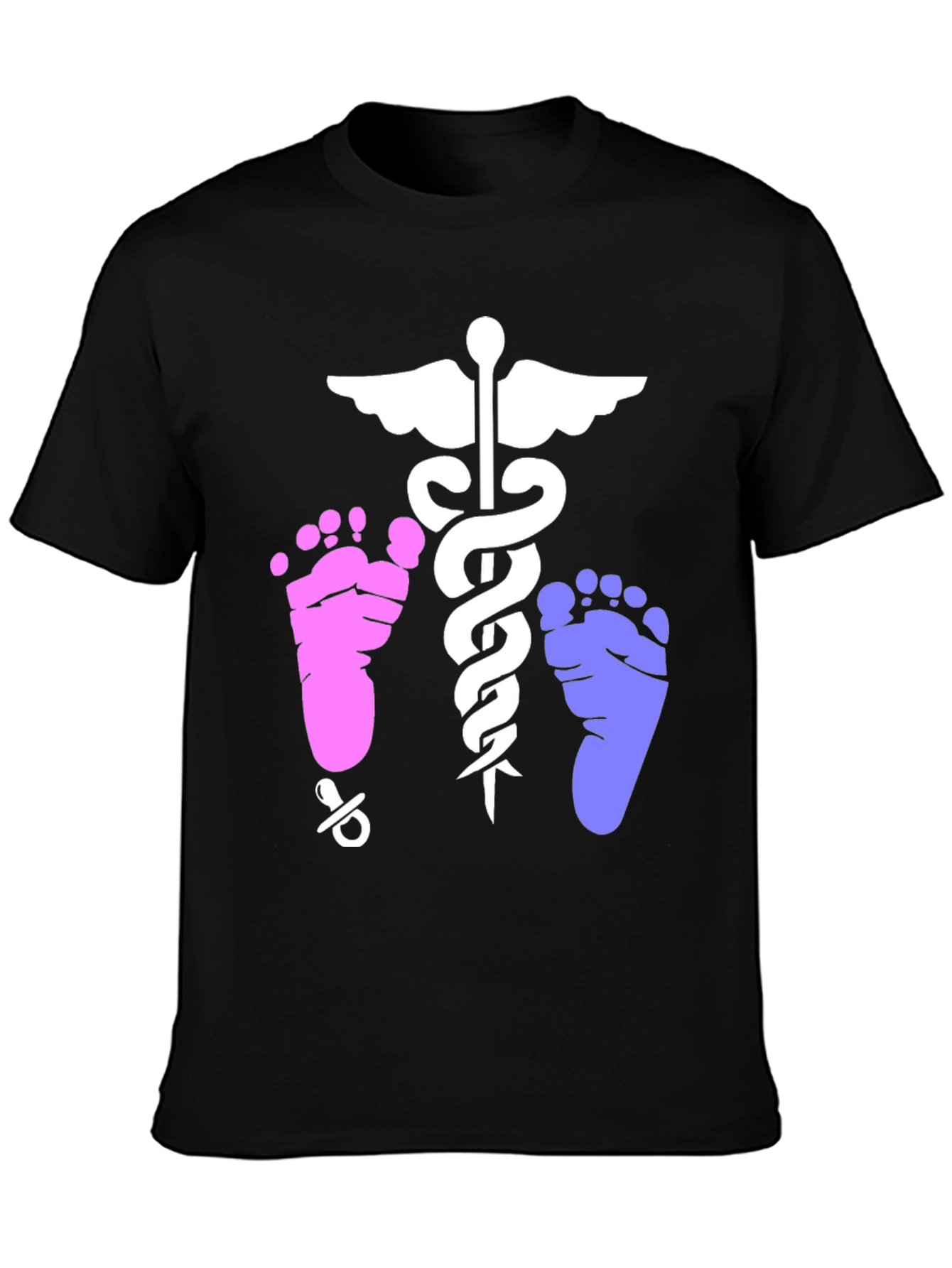 Black Newborn Baby Doctor Unisex T-Shirt view 3