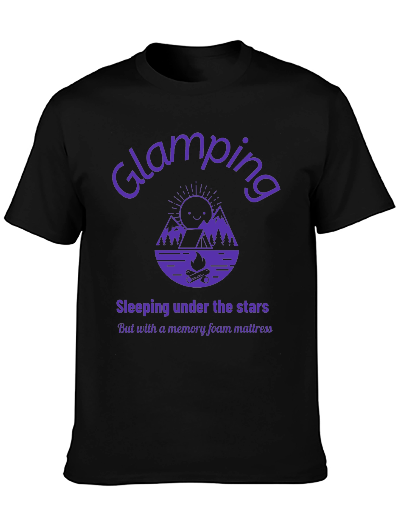 Black Glamping Graphic Tee - Sleeping Under the Stars view 3