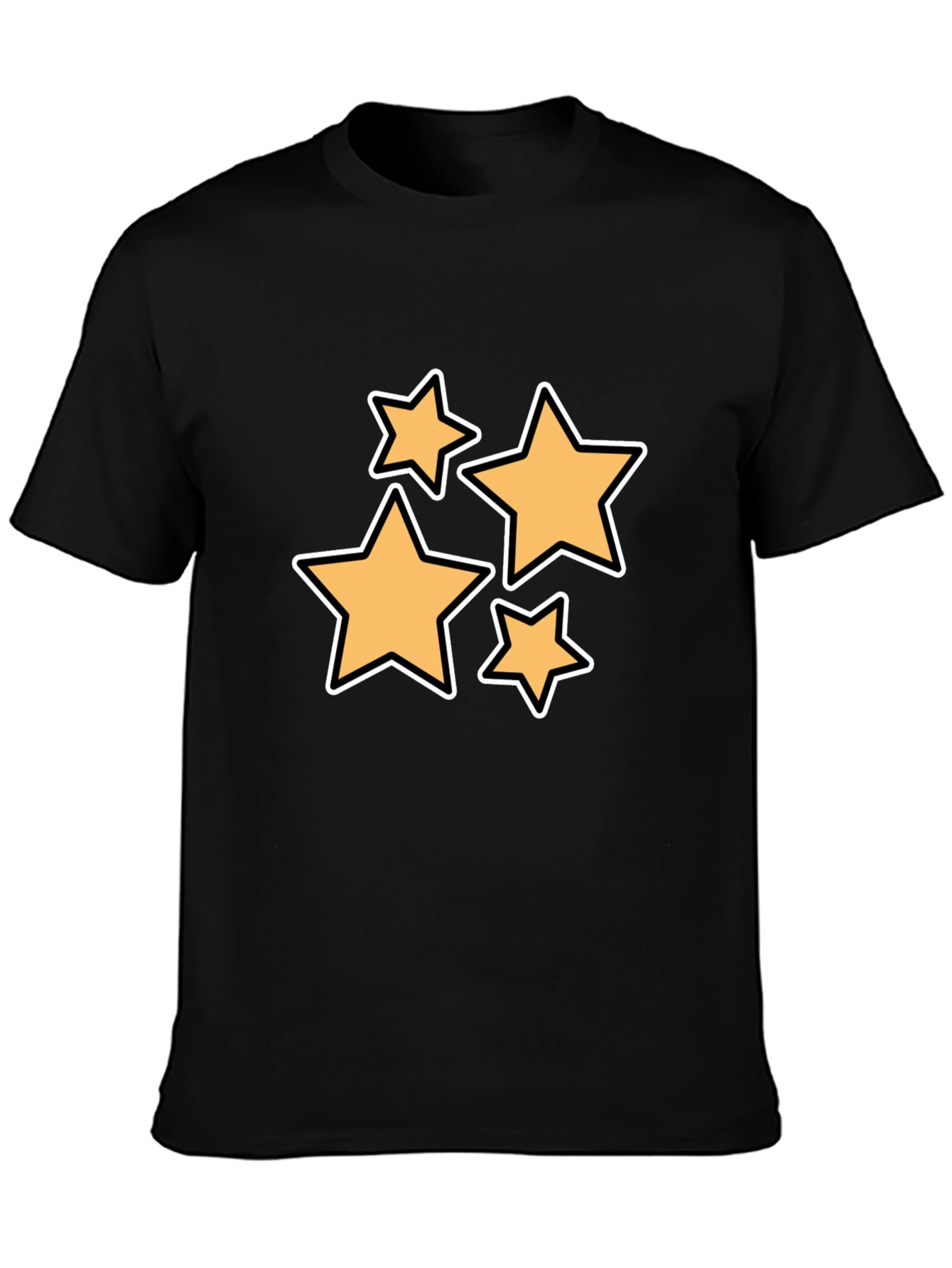 Black Stylish Black T-Shirt with Star Design view 3