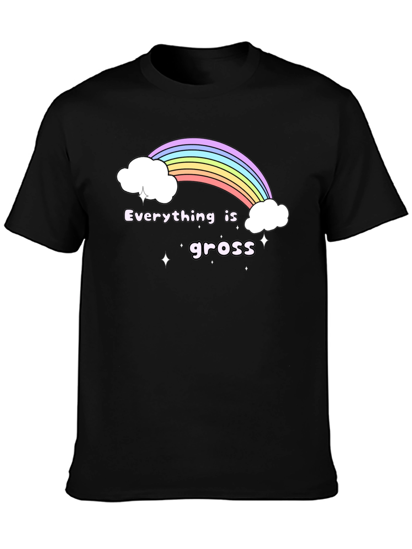 Black Everything is Gross Rainbow T-Shirt - Black Graphic Tee view 3