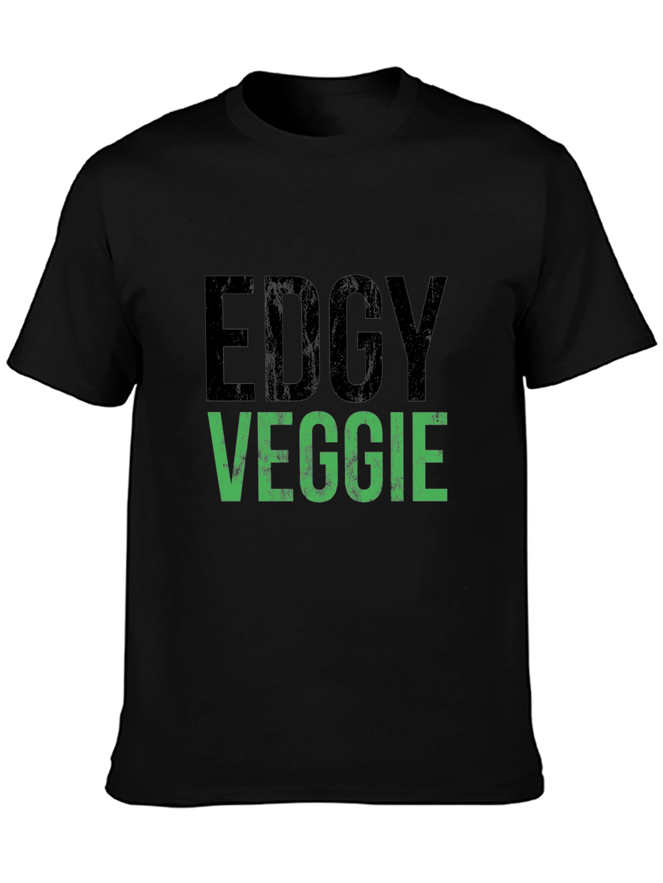 Black Edgy Veggie Graphic T-Shirt - Vegan Style view 3