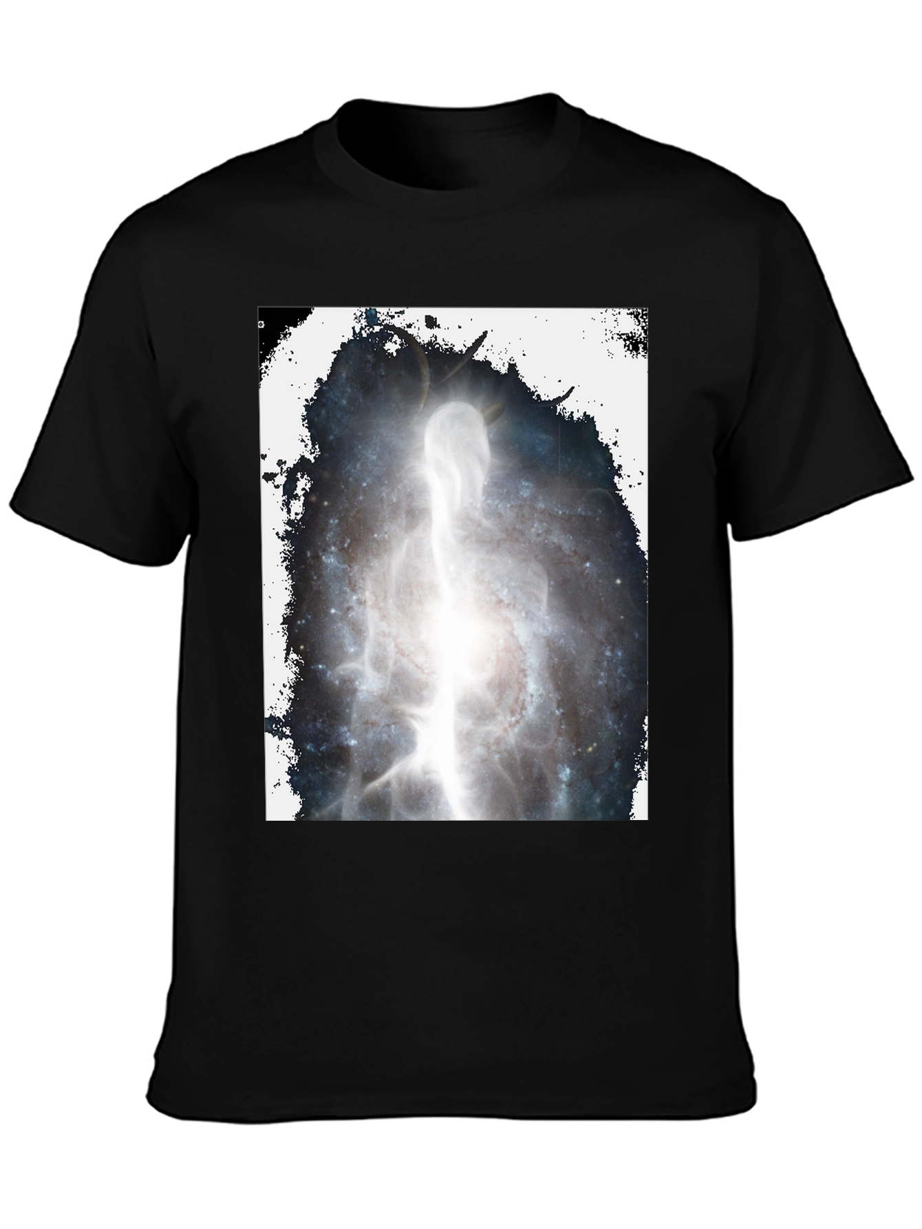 Black Cosmic Being Black Graphic T-Shirt view 3
