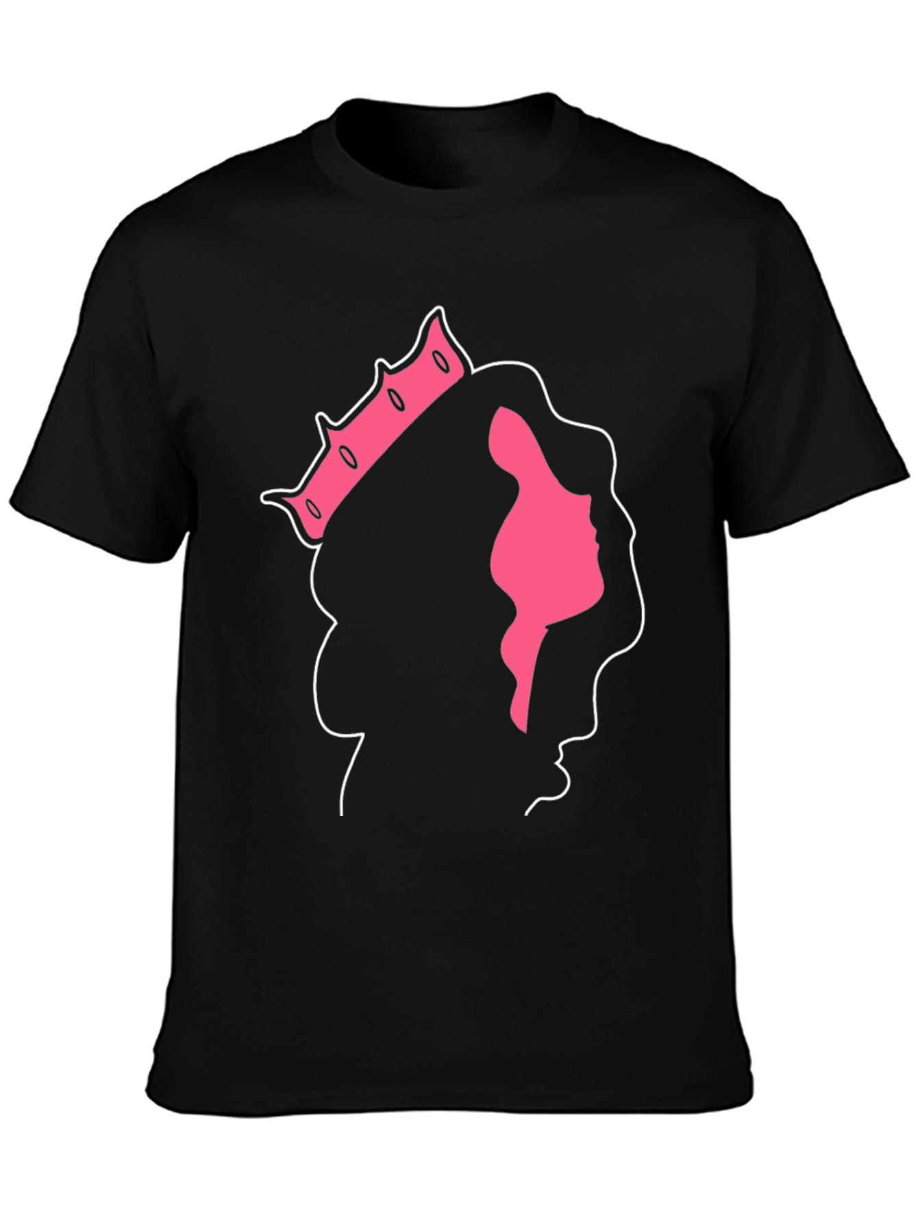 Black Queen Silhouette Black T-Shirt view 3