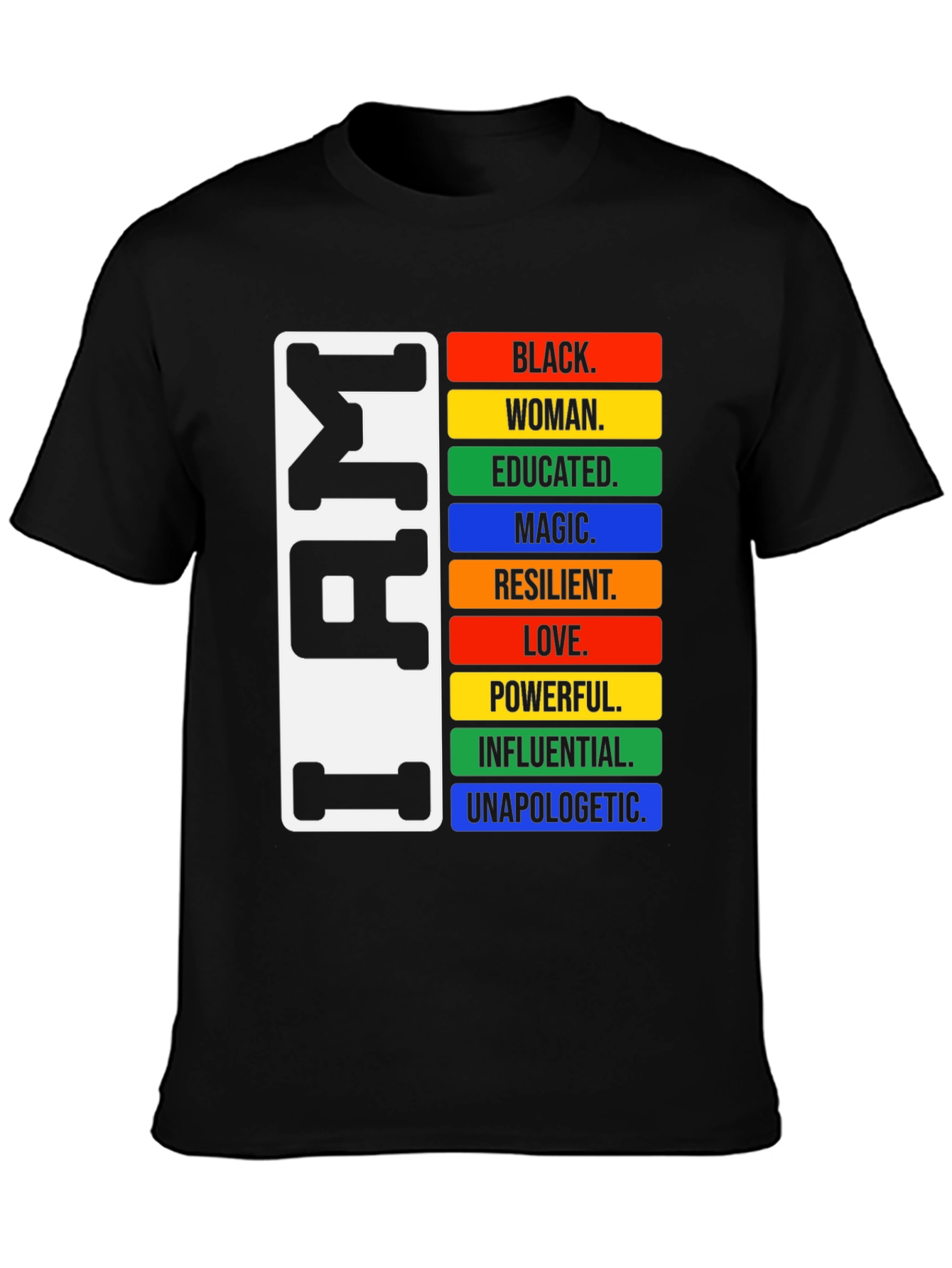 Black I AM Black Woman T-Shirt view 3