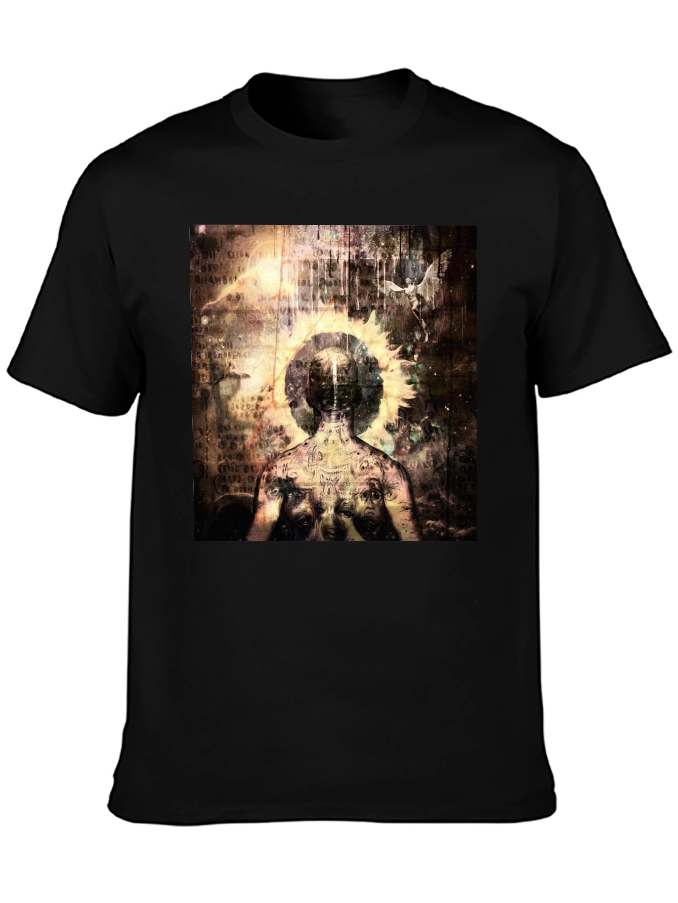 Black Abstract Art Graphic Tee - Black view 3
