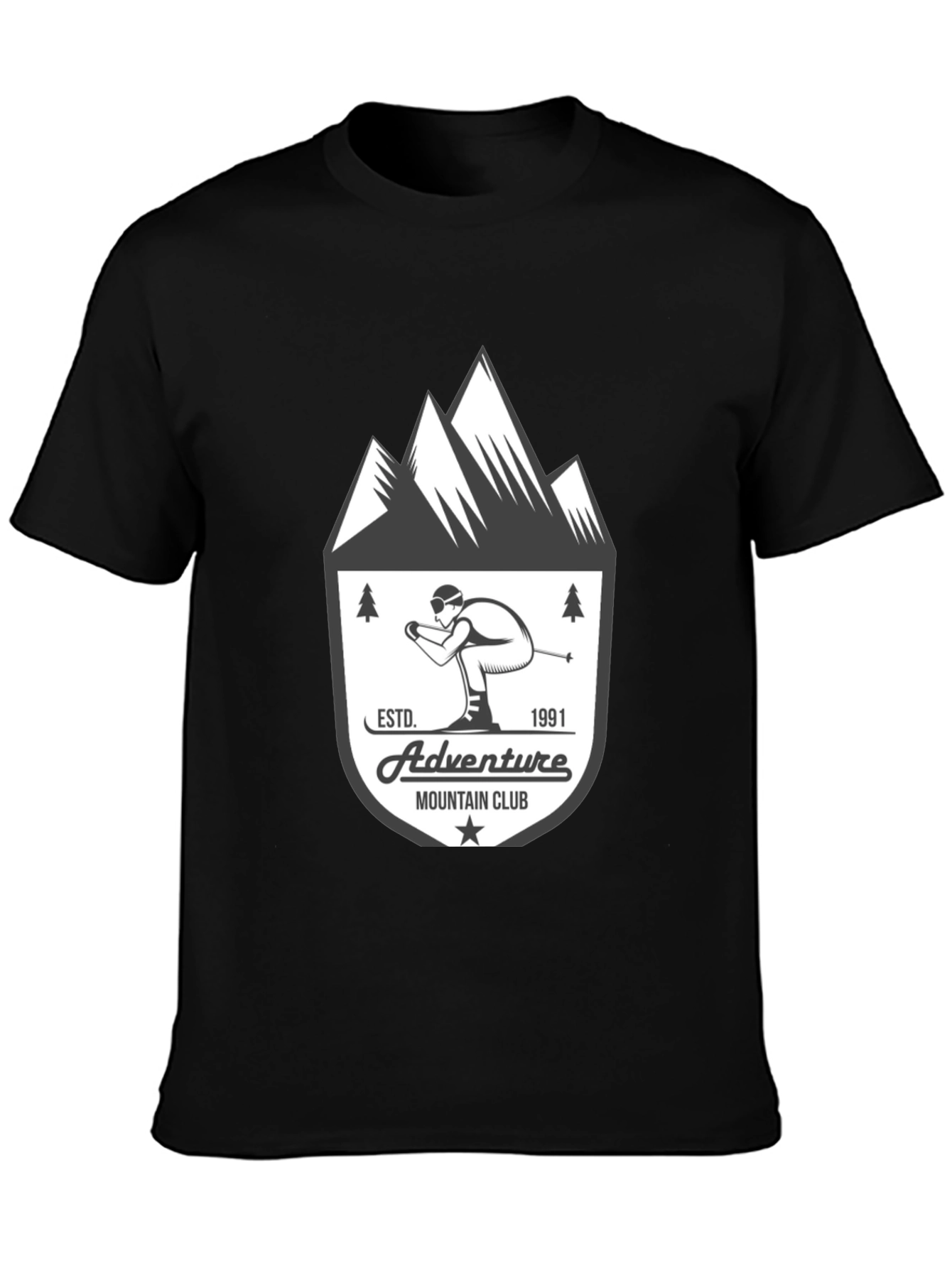Black Adventure Mountain Club T-Shirt view 3