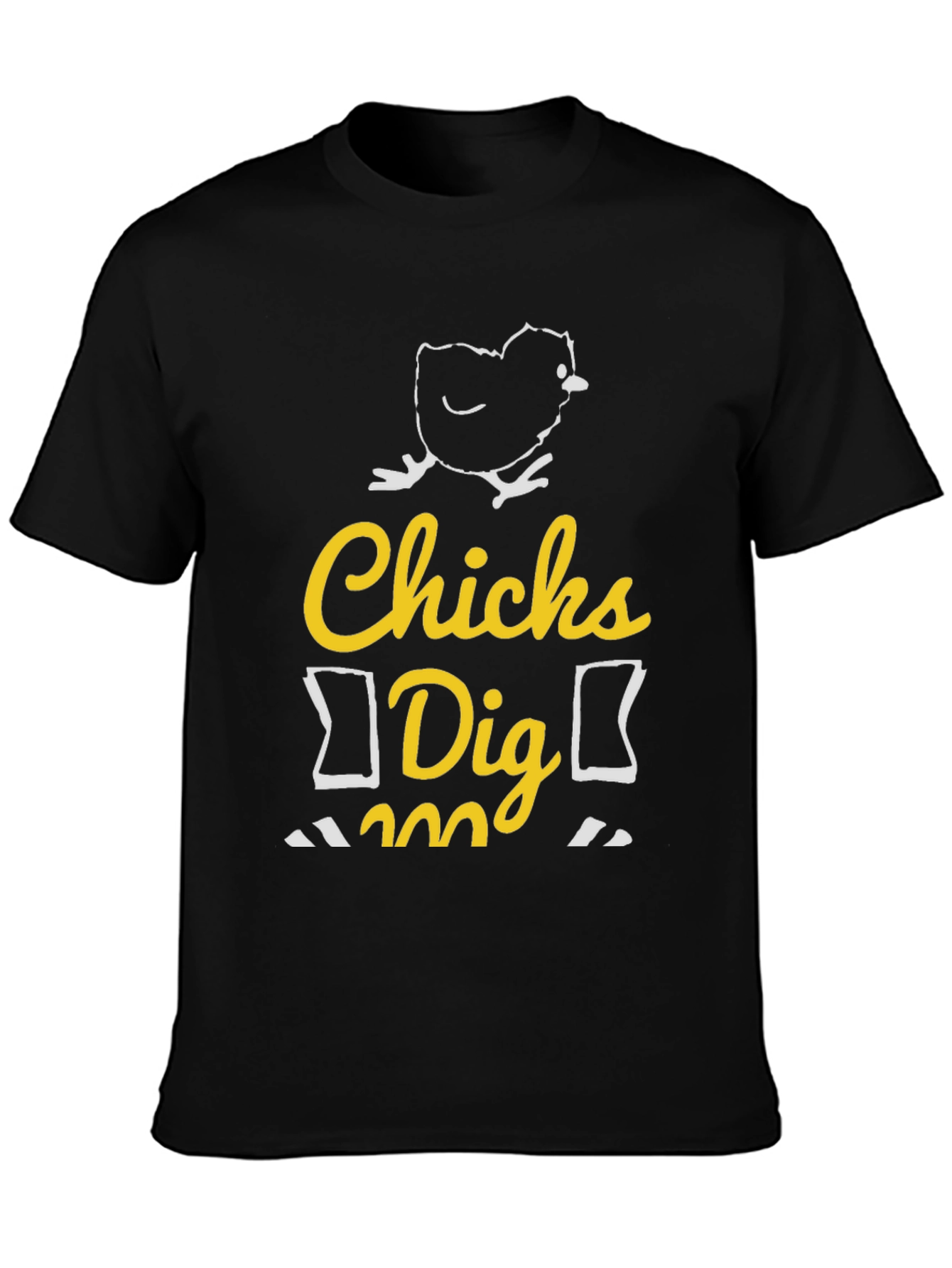 Black Funny Chicks Dig Me Graphic T-Shirt view 3