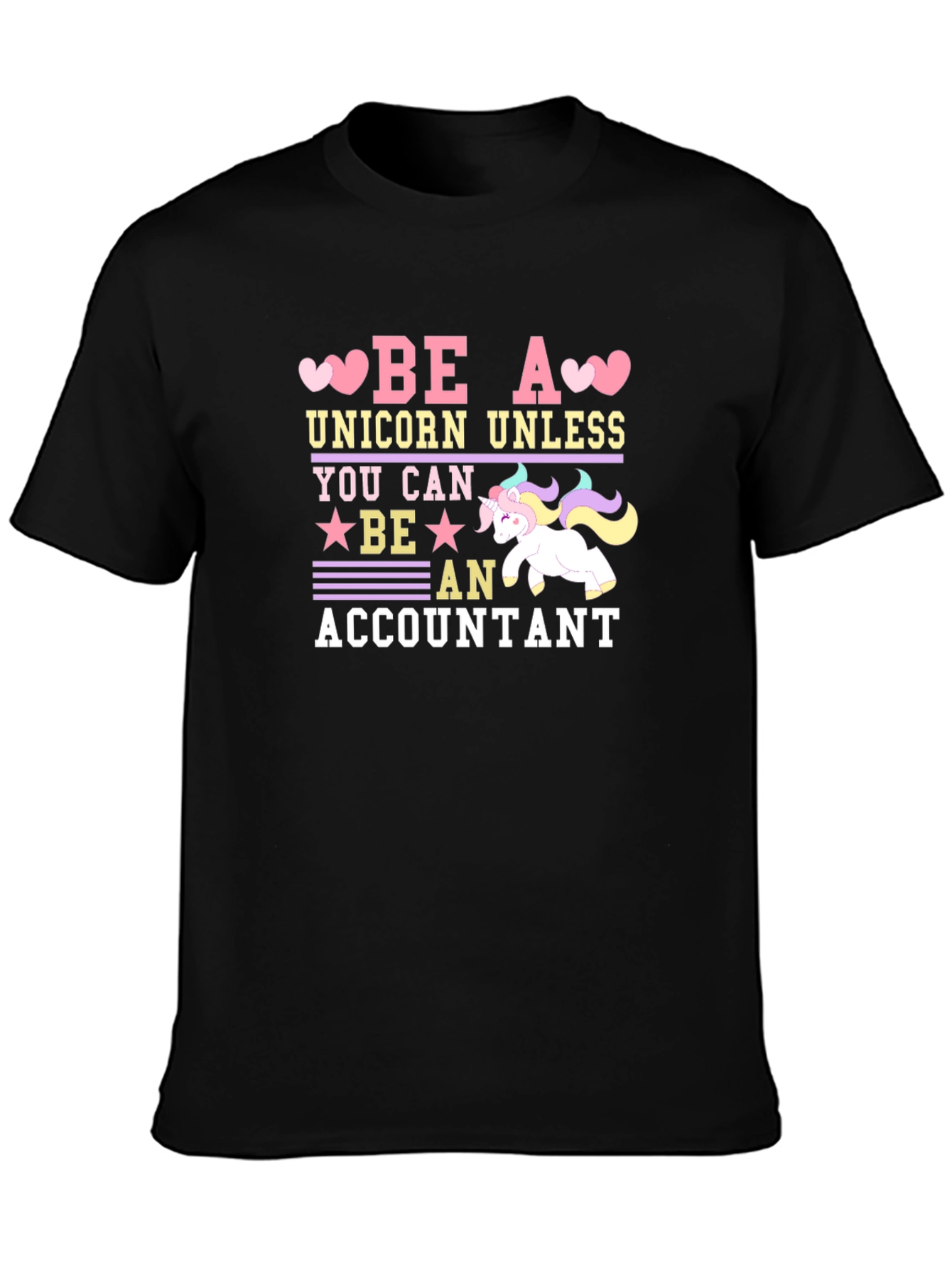 Black Be a Unicorn Accountant T-Shirt view 3