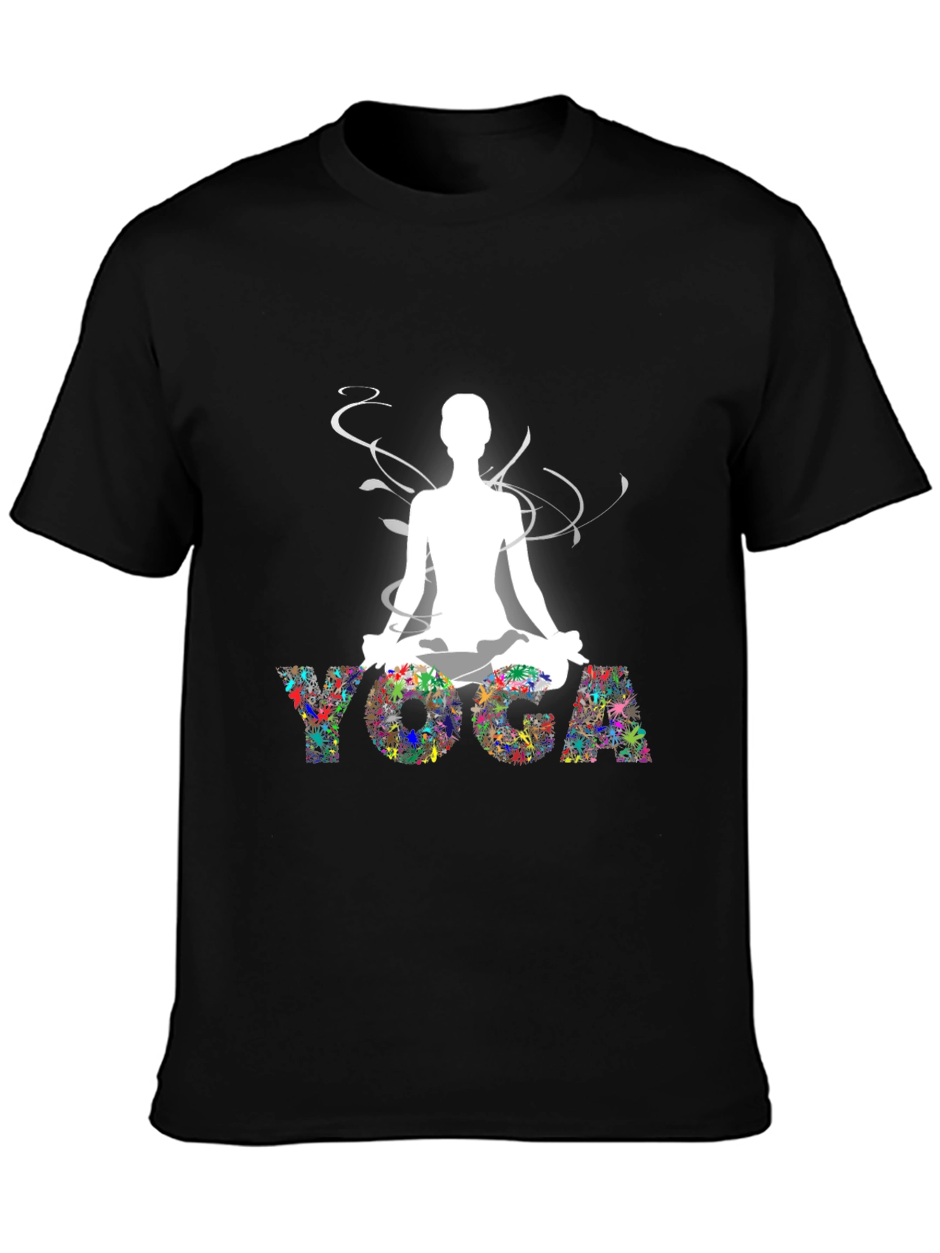 Black Yoga Graphic Black T-Shirt view 3