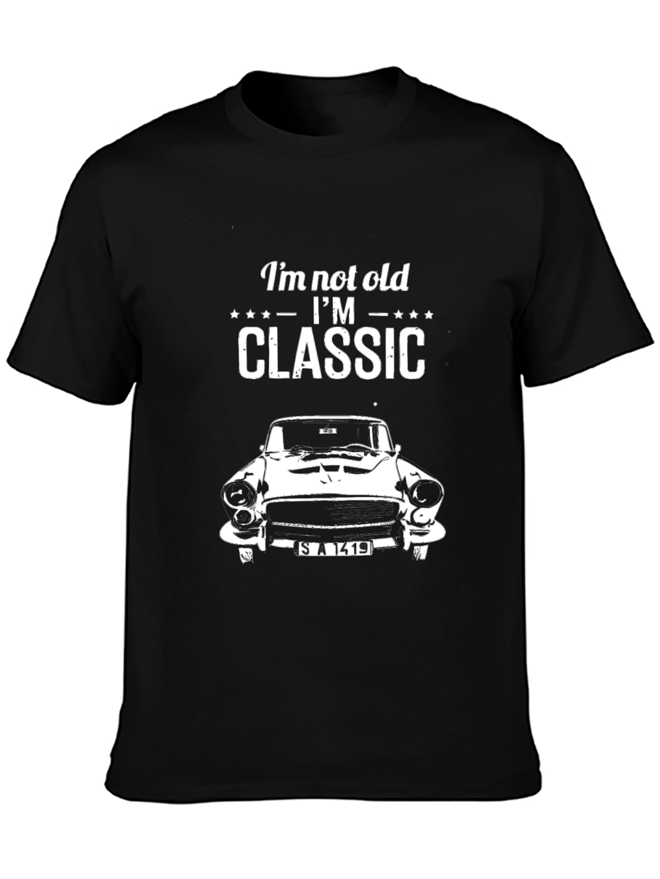 Black Classic Car T-Shirt - I'm Not Old, I'm Classic view 3