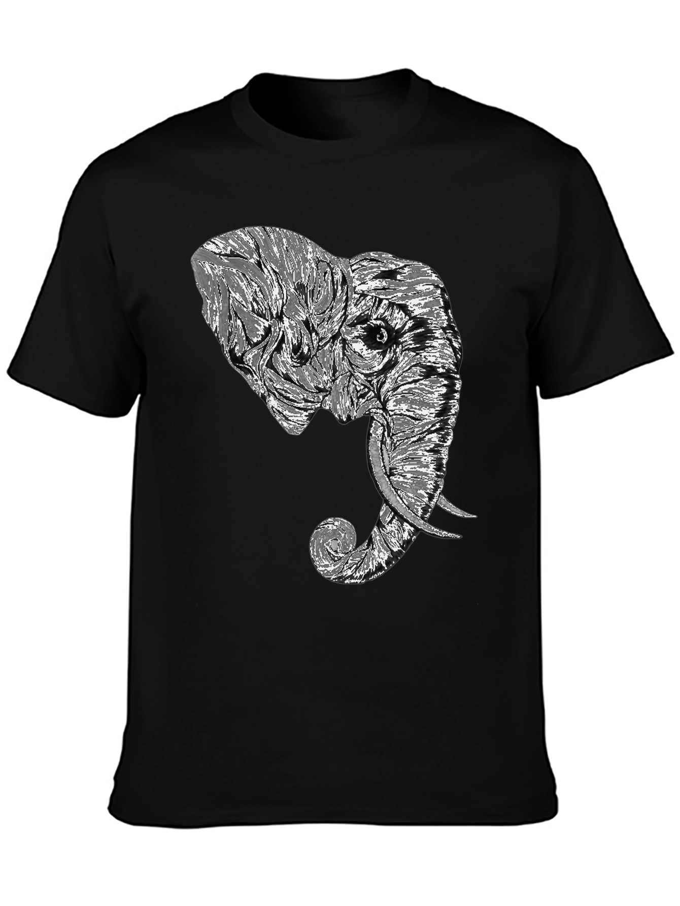 Elephant Graphic Tee - Stylish Men's Black T-Shirt - 3