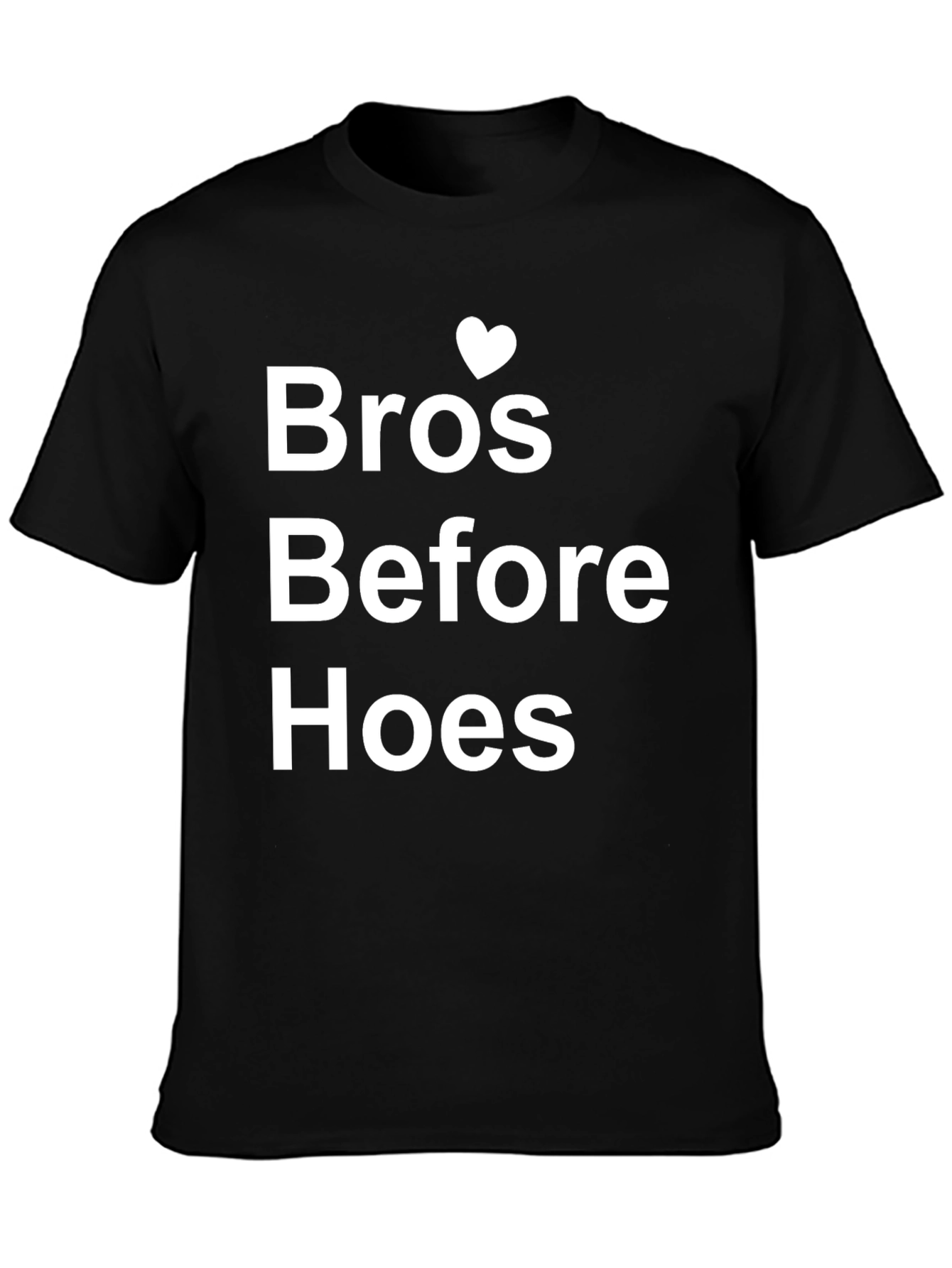 Black Bros Before Hoes Graphic Tee - Black Cotton Crew Neck view 3