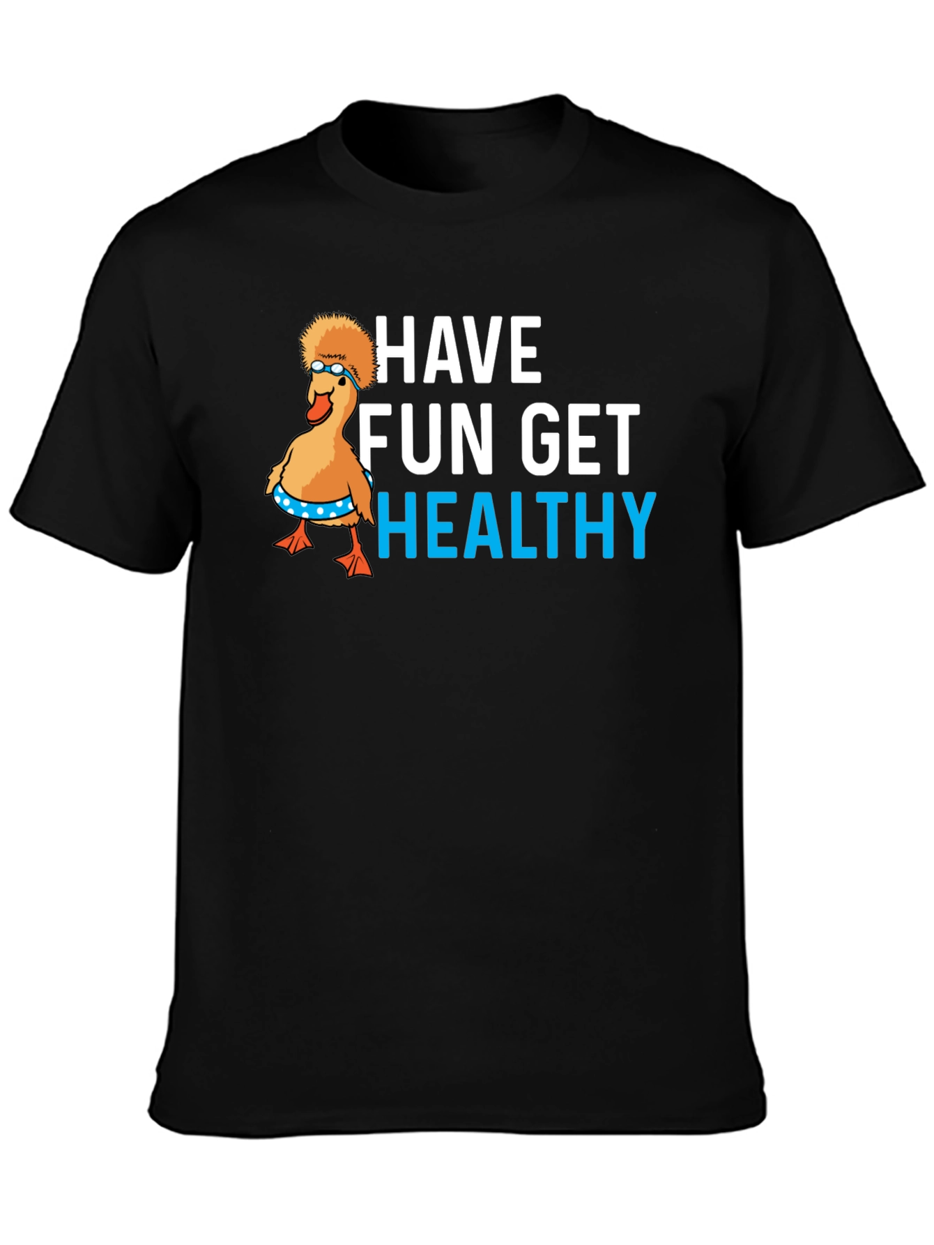 Black Have Fun Get Healthy Graphic T-Shirt view 3