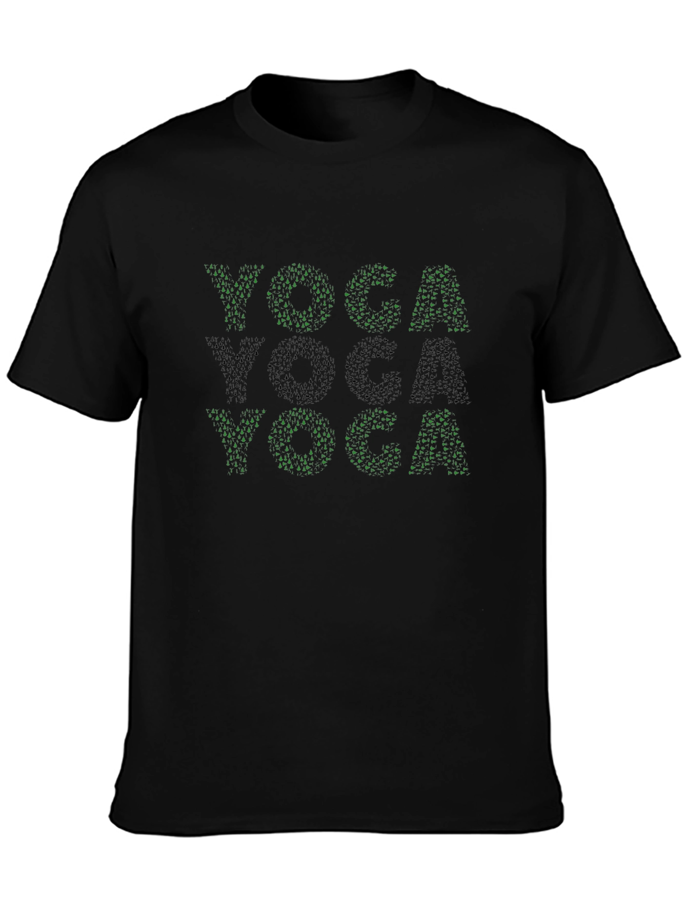 Black Yoga T-Shirt | Tree Silhouette Design view 3