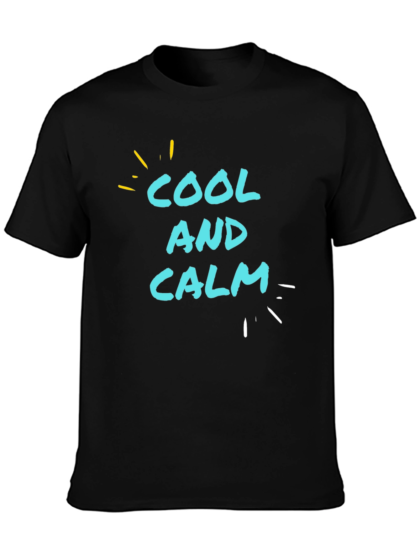 Black Cool and Calm Graphic T-Shirt - Casual Comfort view 3