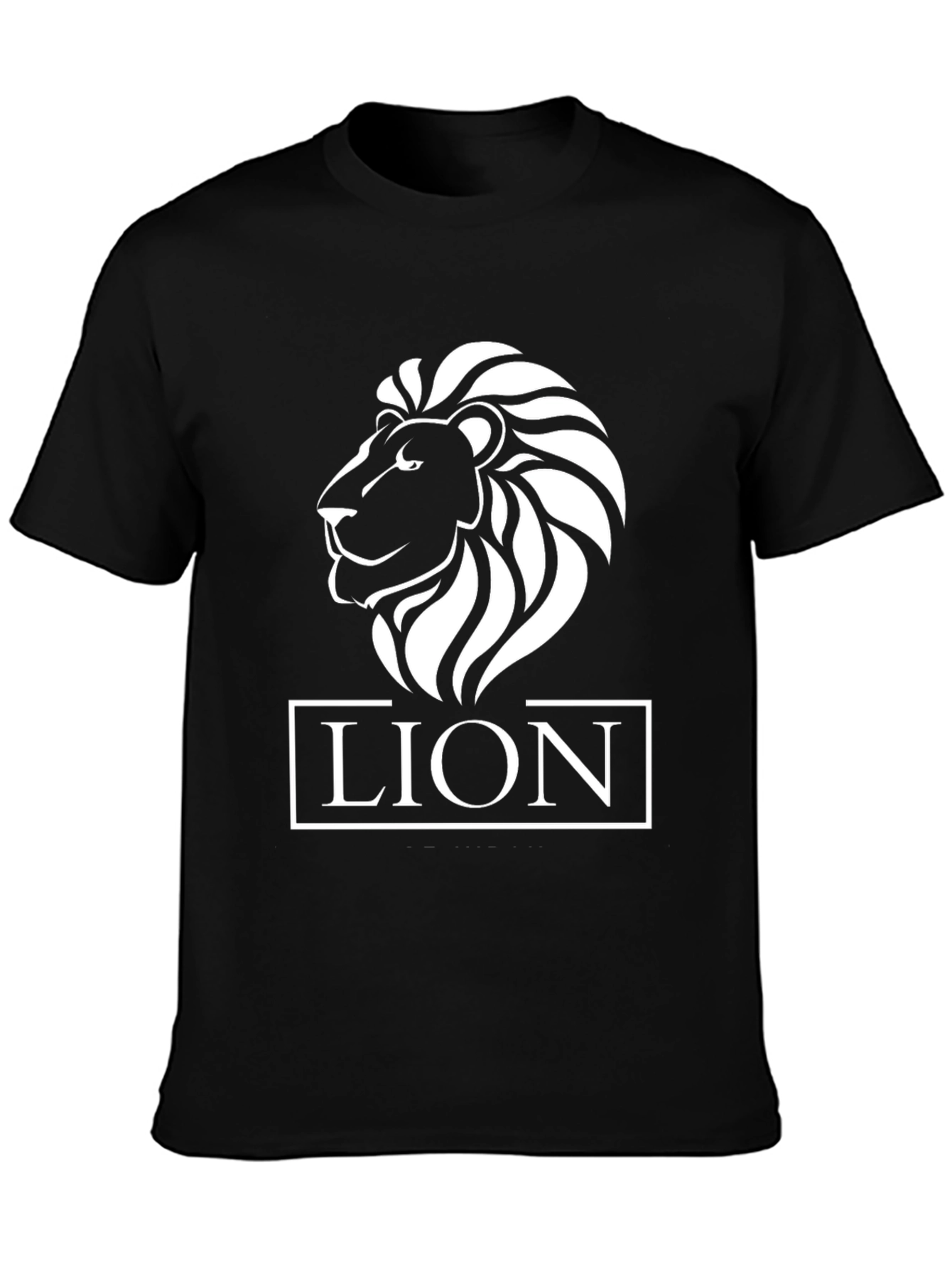 Black Lion Graphic Print Crew Neck T-Shirt view 3
