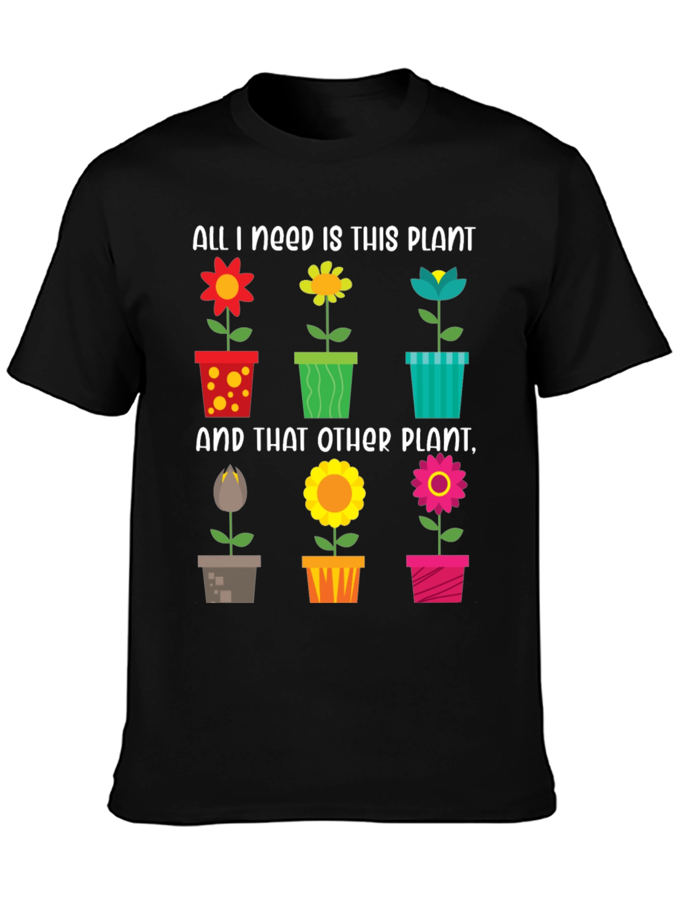 Black Plant Lover T-Shirt - Gardener Gift view 3