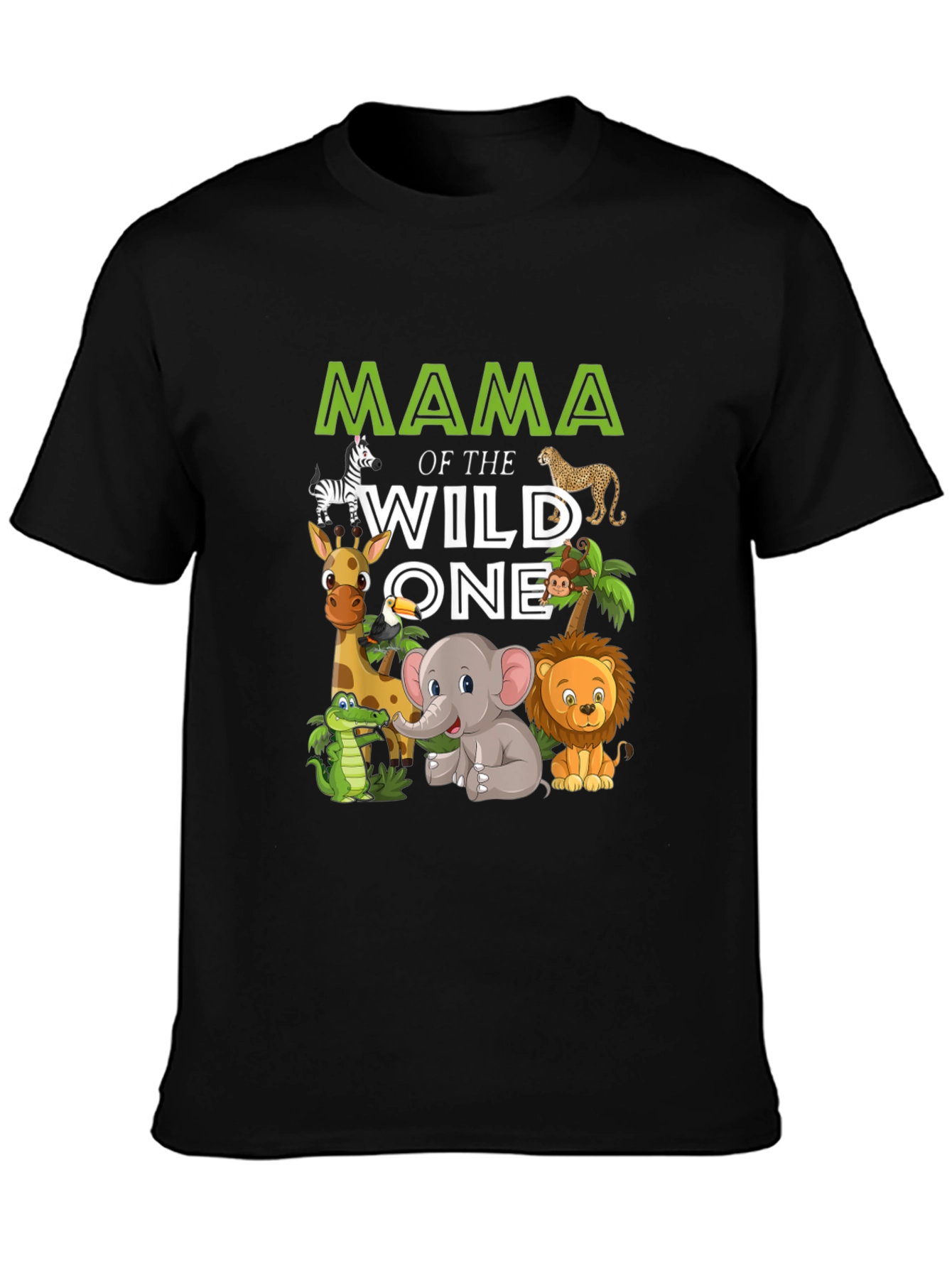 Black Mama of the Wild One Safari Animal T-Shirt view 3