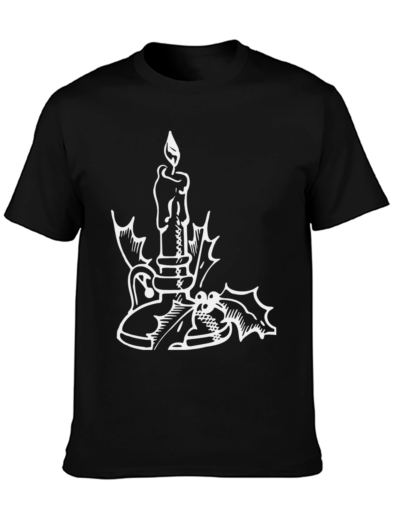 Festive Candle Graphic Tee - Black - 3