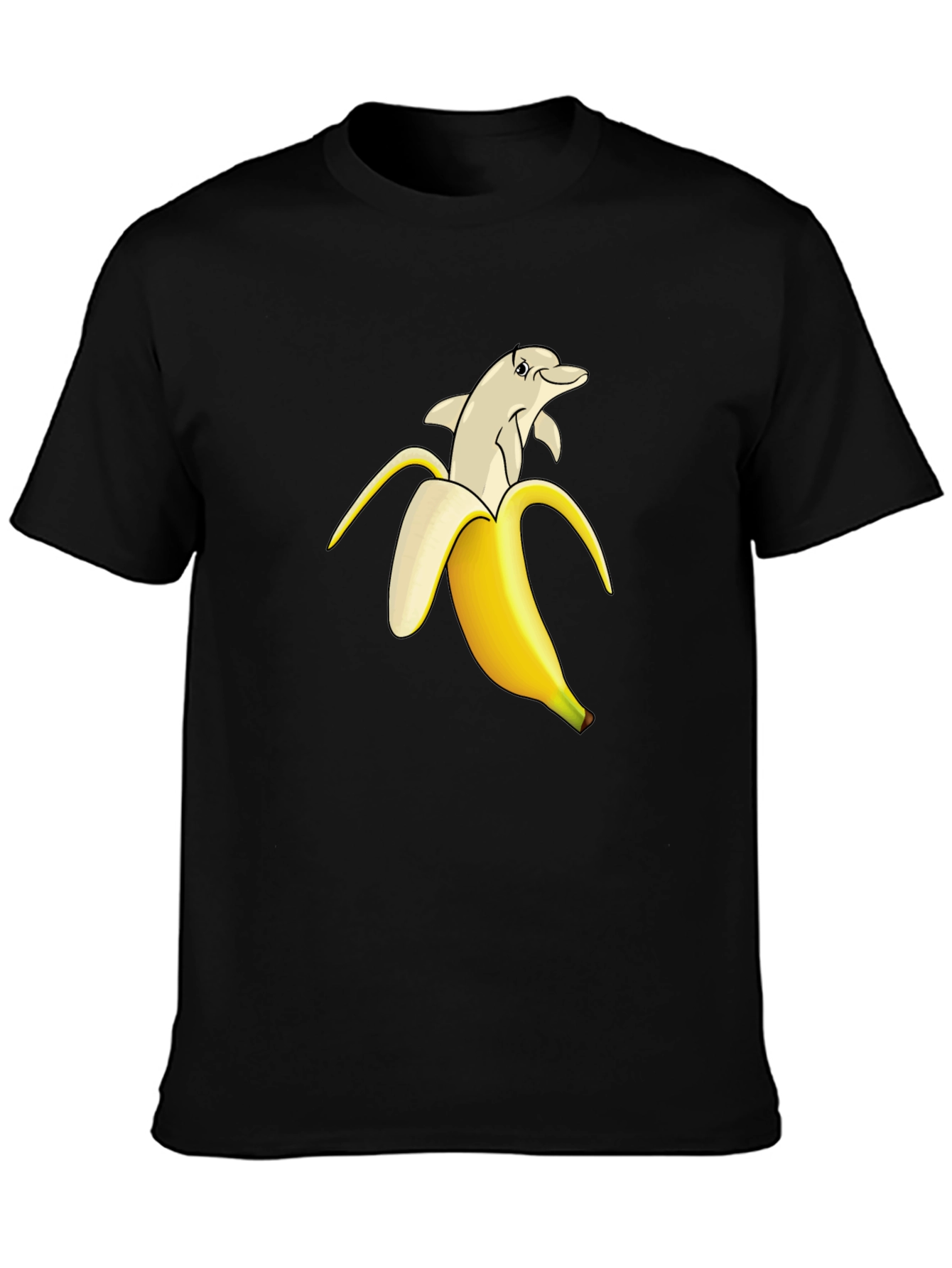 Black Banana Dolphin Graphic Tee - Quirky Cool T-Shirt view 3
