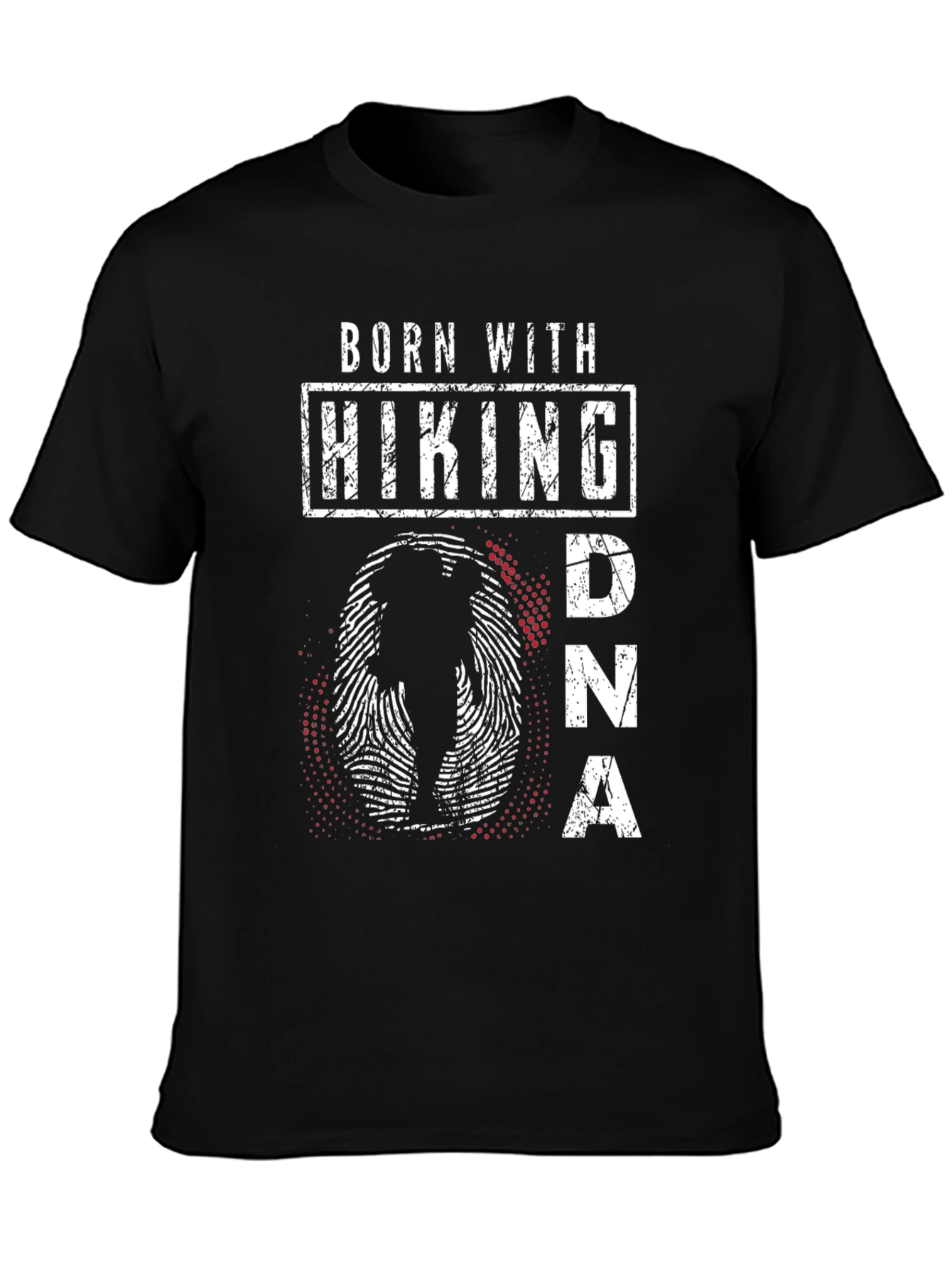 Black Born with Hiking DNA Tee view 3