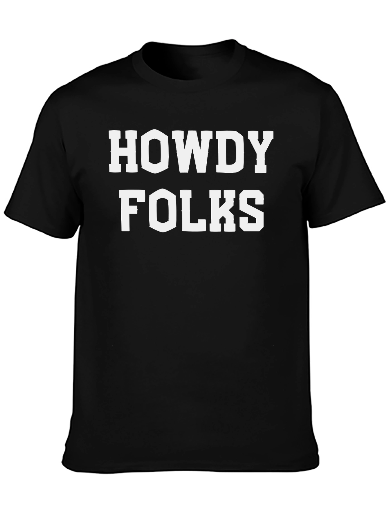 Black Howdy Folks Graphic Tee - Classic Style view 3