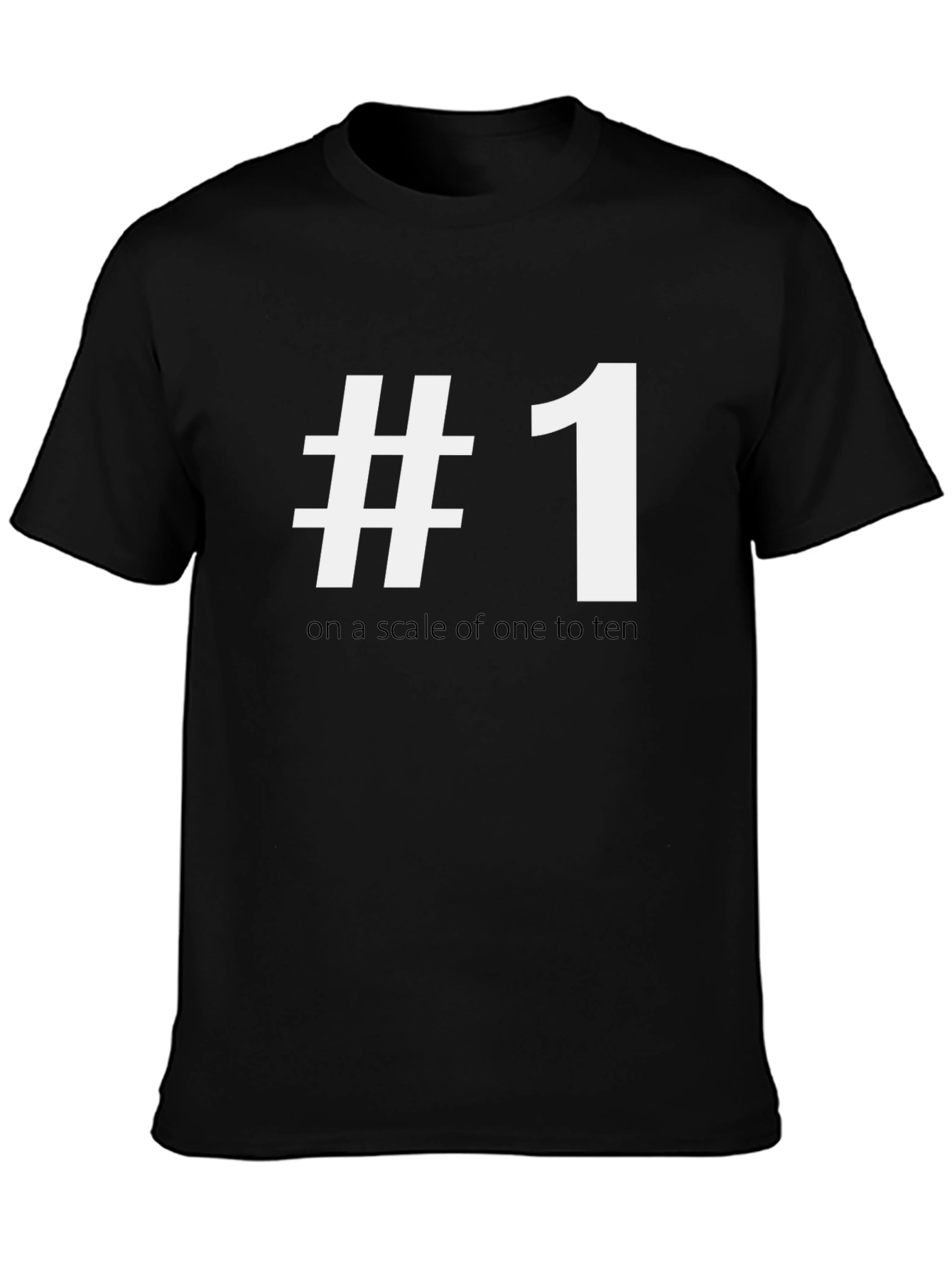 Black #1 on a Scale T-Shirt - Humorous Top view 3