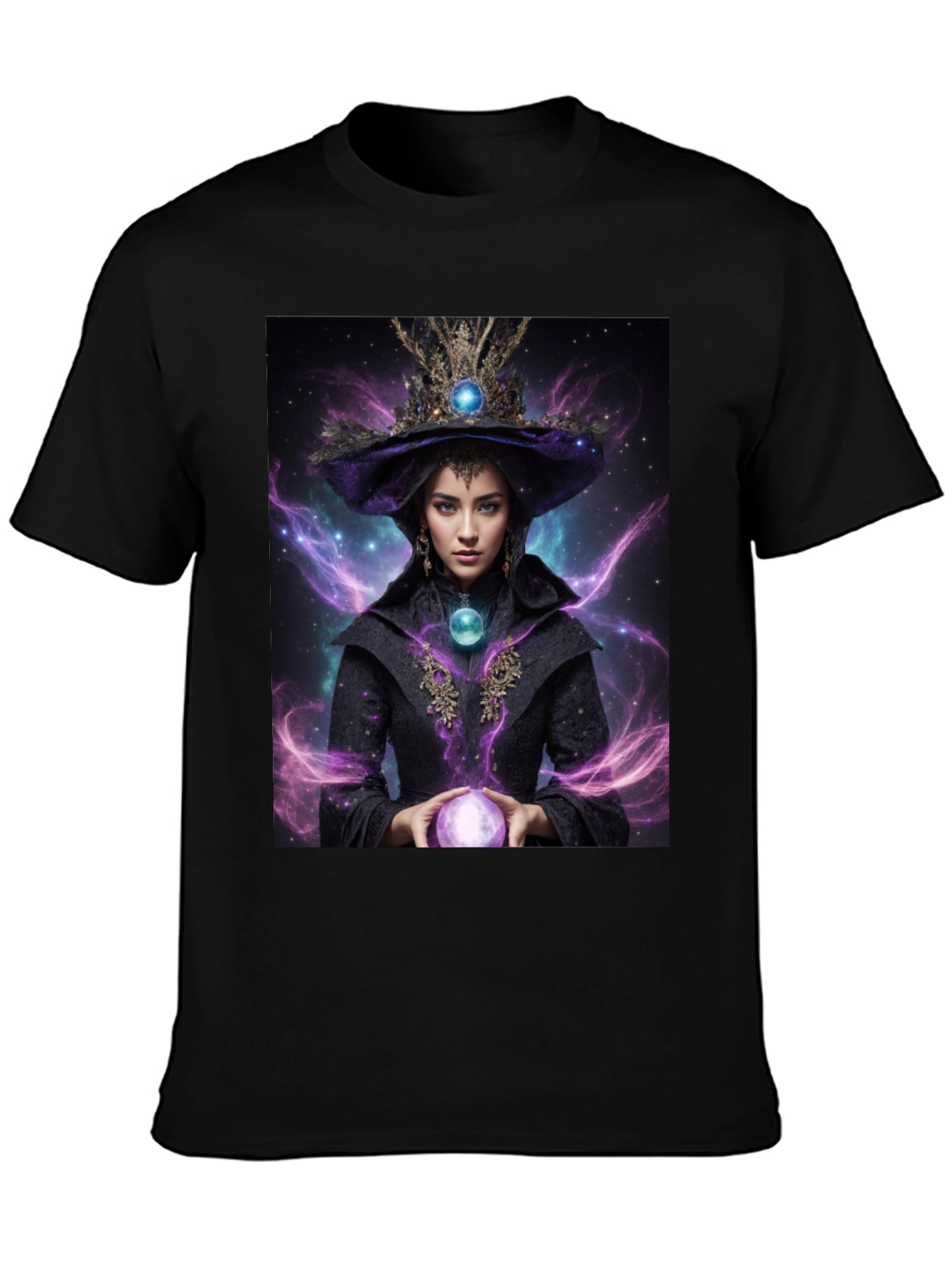 Mystic Witch Graphic Tee - Unisex Black T-Shirt - 3