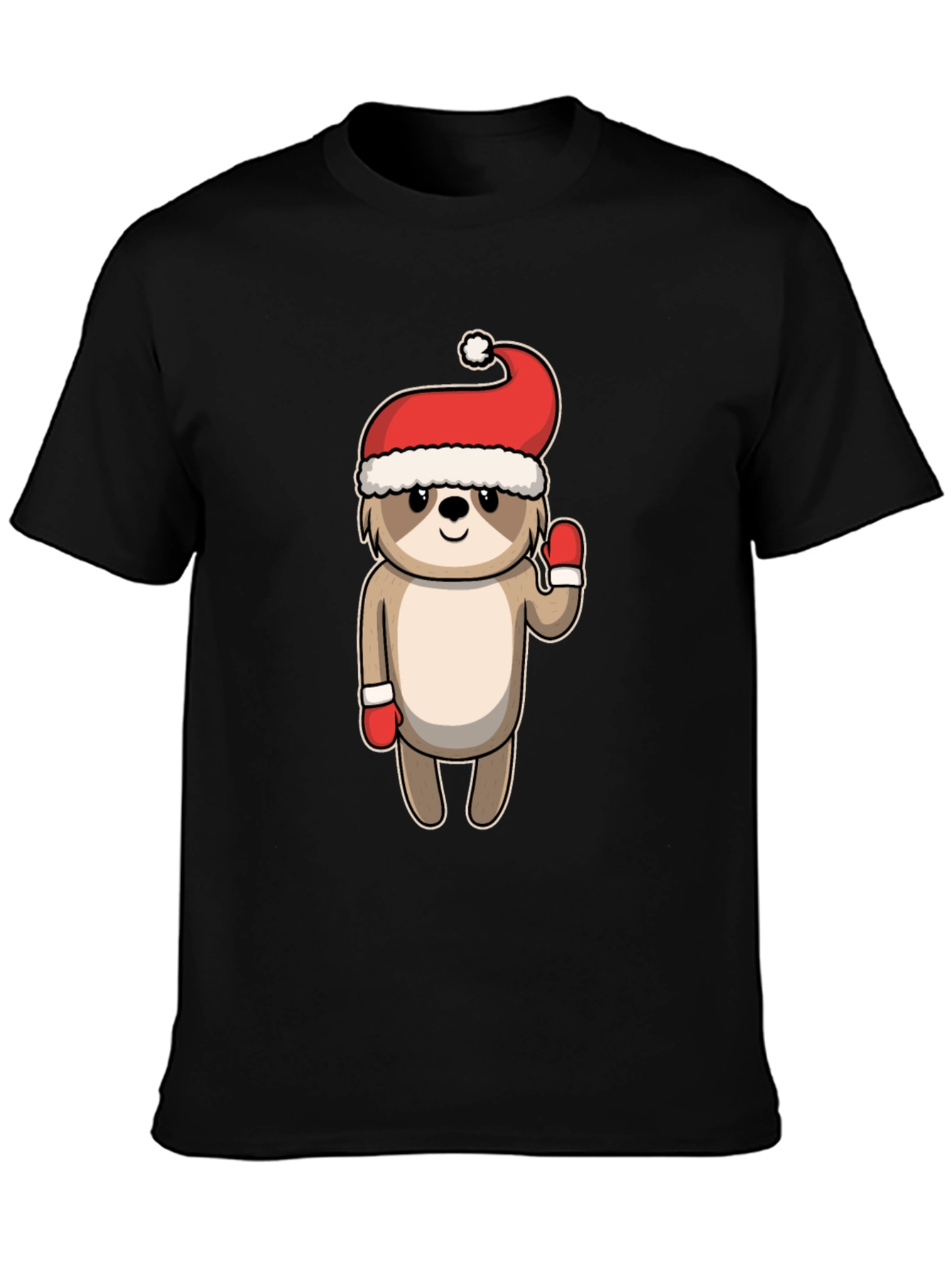 Black Festive Sloth Tee - Holiday Cheer view 3