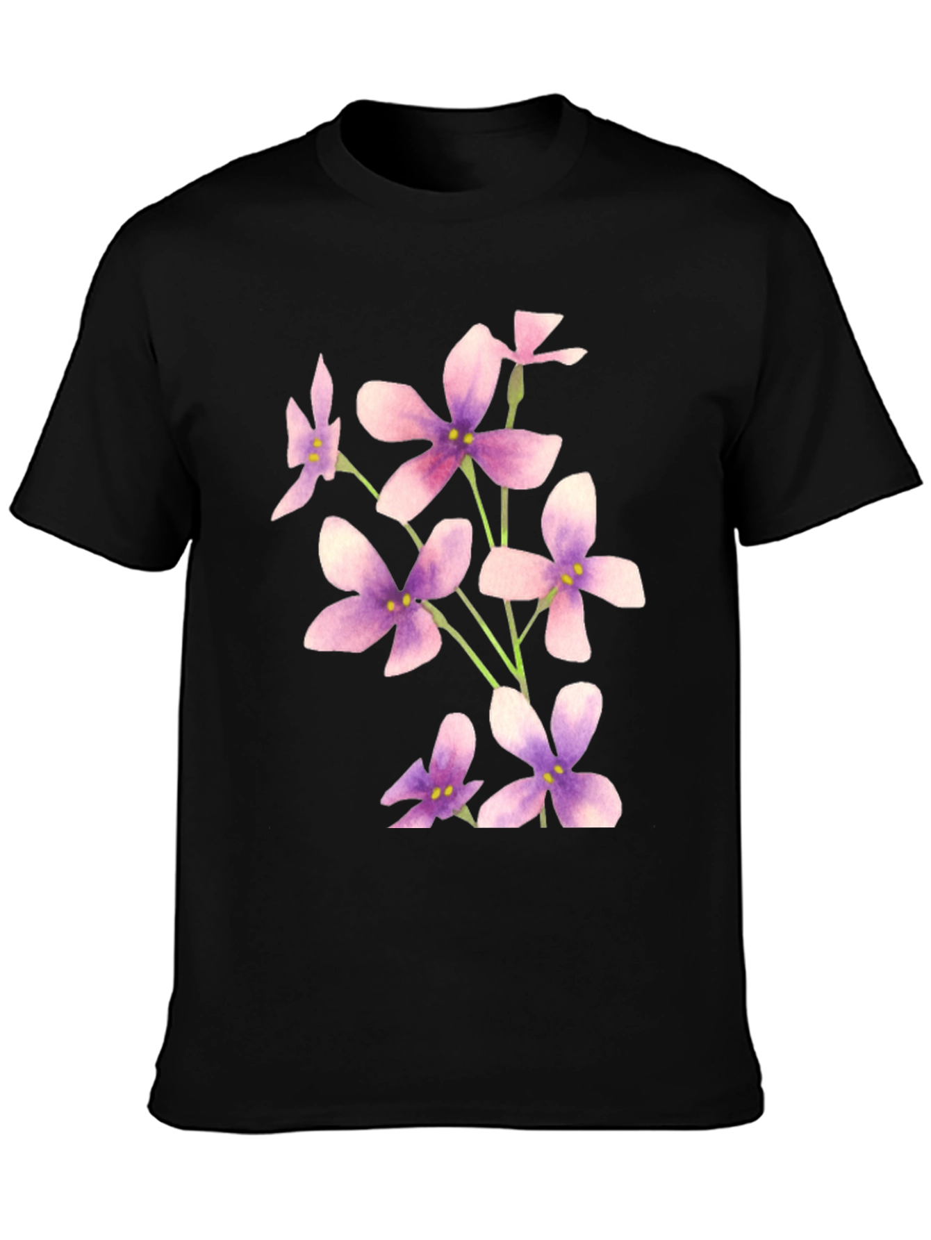 Floral Print Black T-Shirt - 3