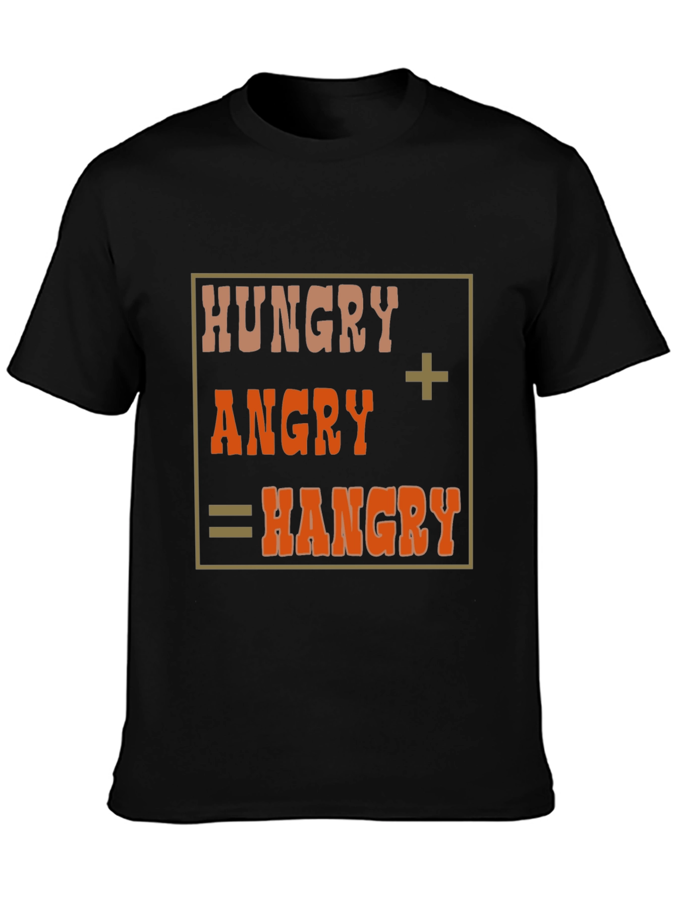 Black Hangry T-Shirt - Funny Hungry Angry Tee view 3