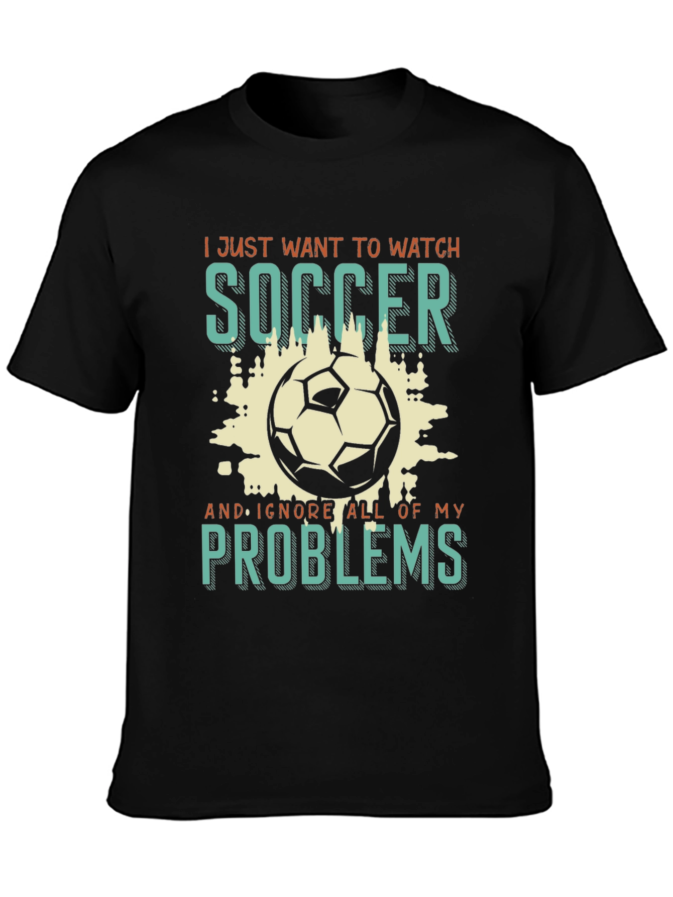 Black Soccer Lover Graphic T-Shirt view 3