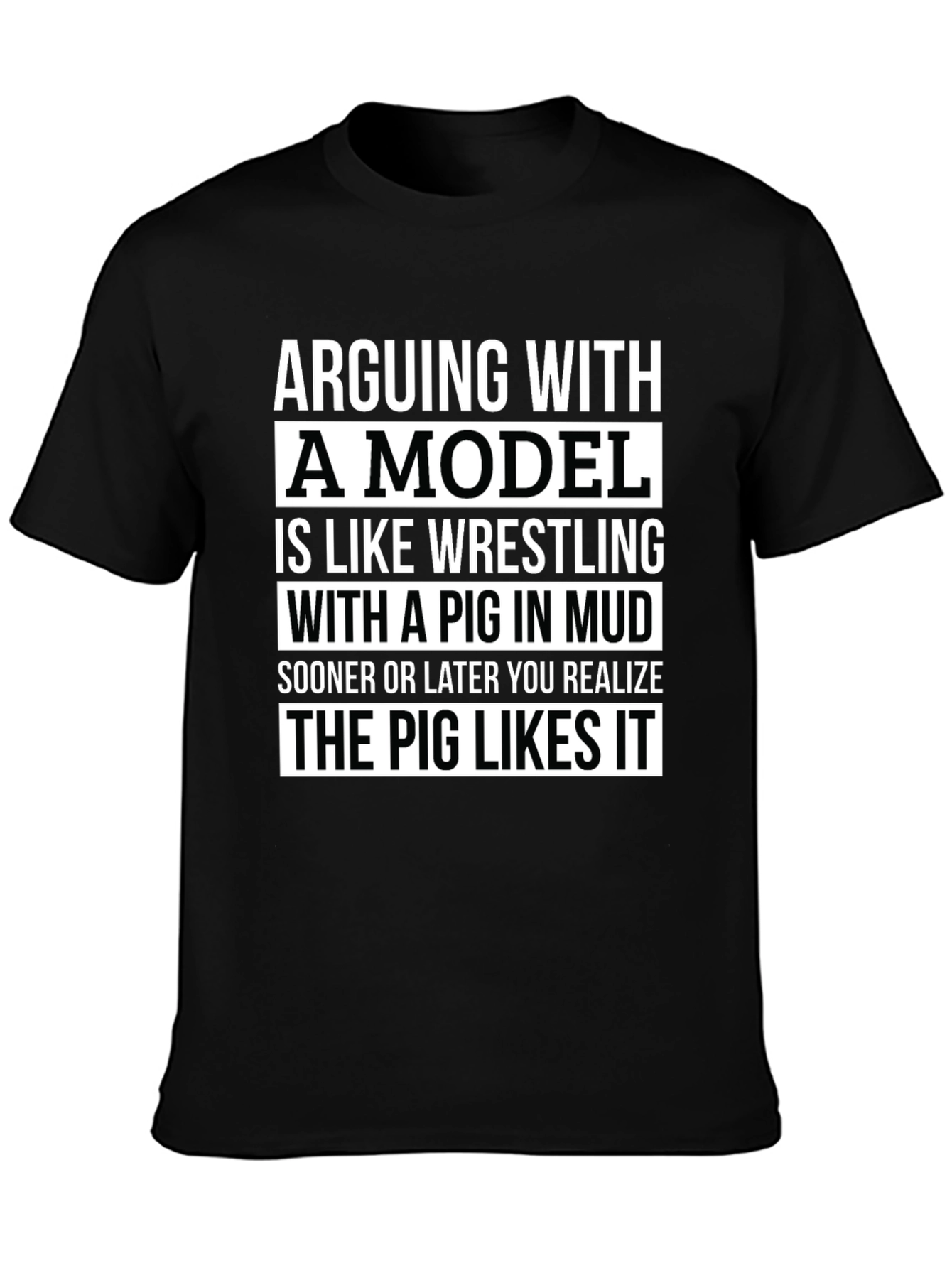 Black Arguing With a Model T-Shirt - Funny Novelty Tee view 3