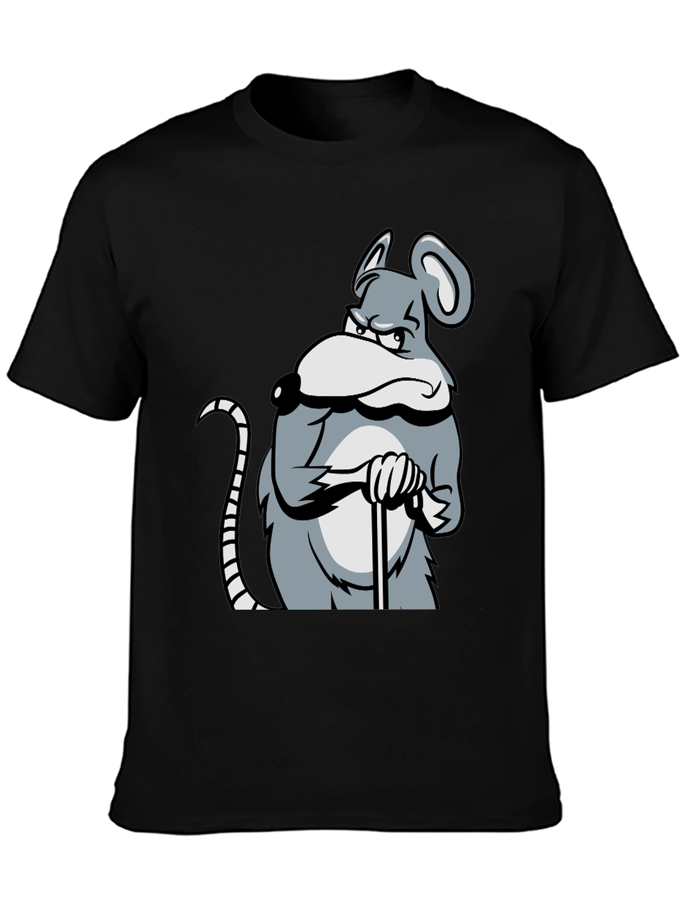 Black Grumpy Mouse Graphic T-Shirt - Black view 3