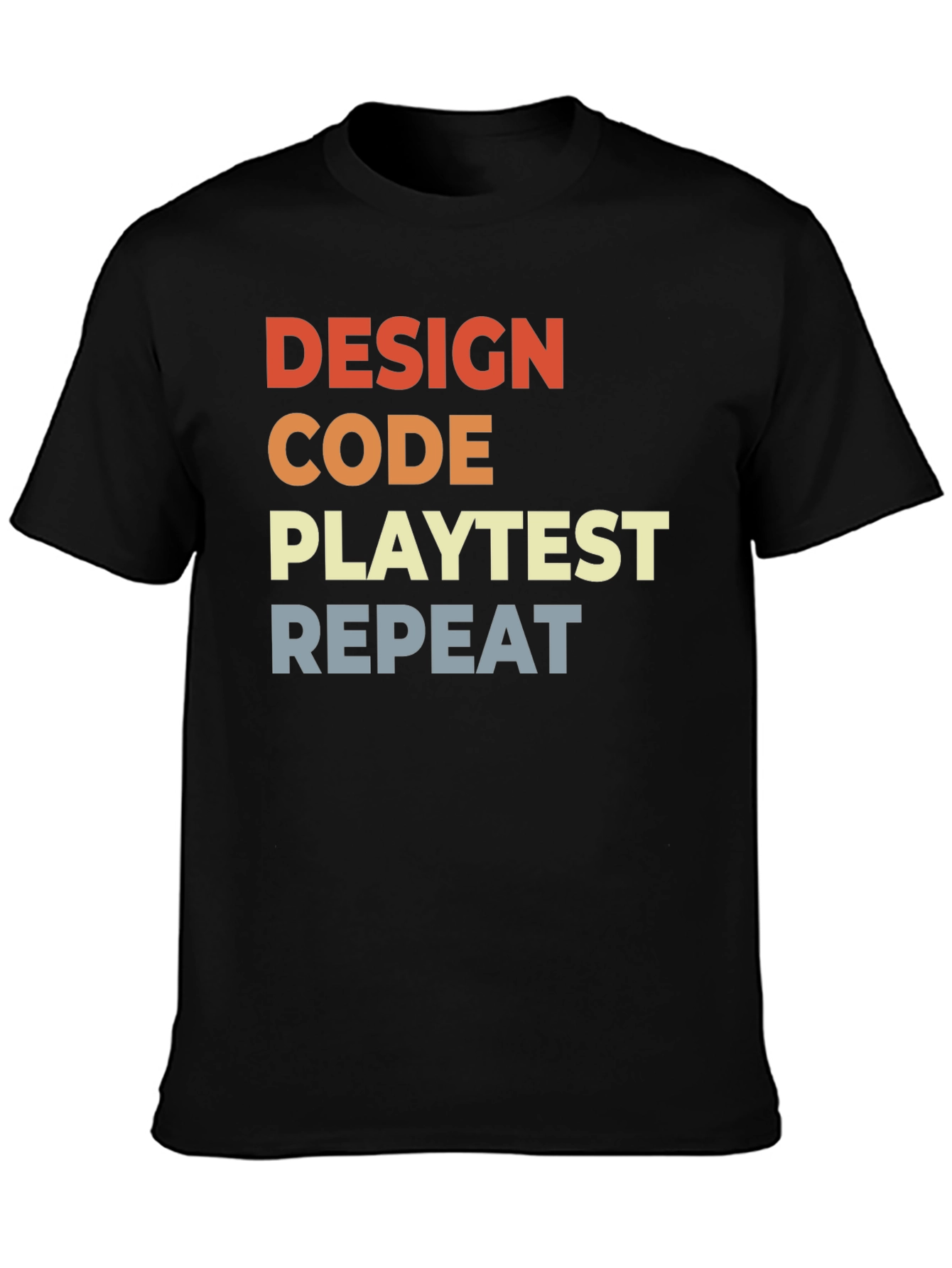 Black Design Code Playtest Repeat T-Shirt view 3