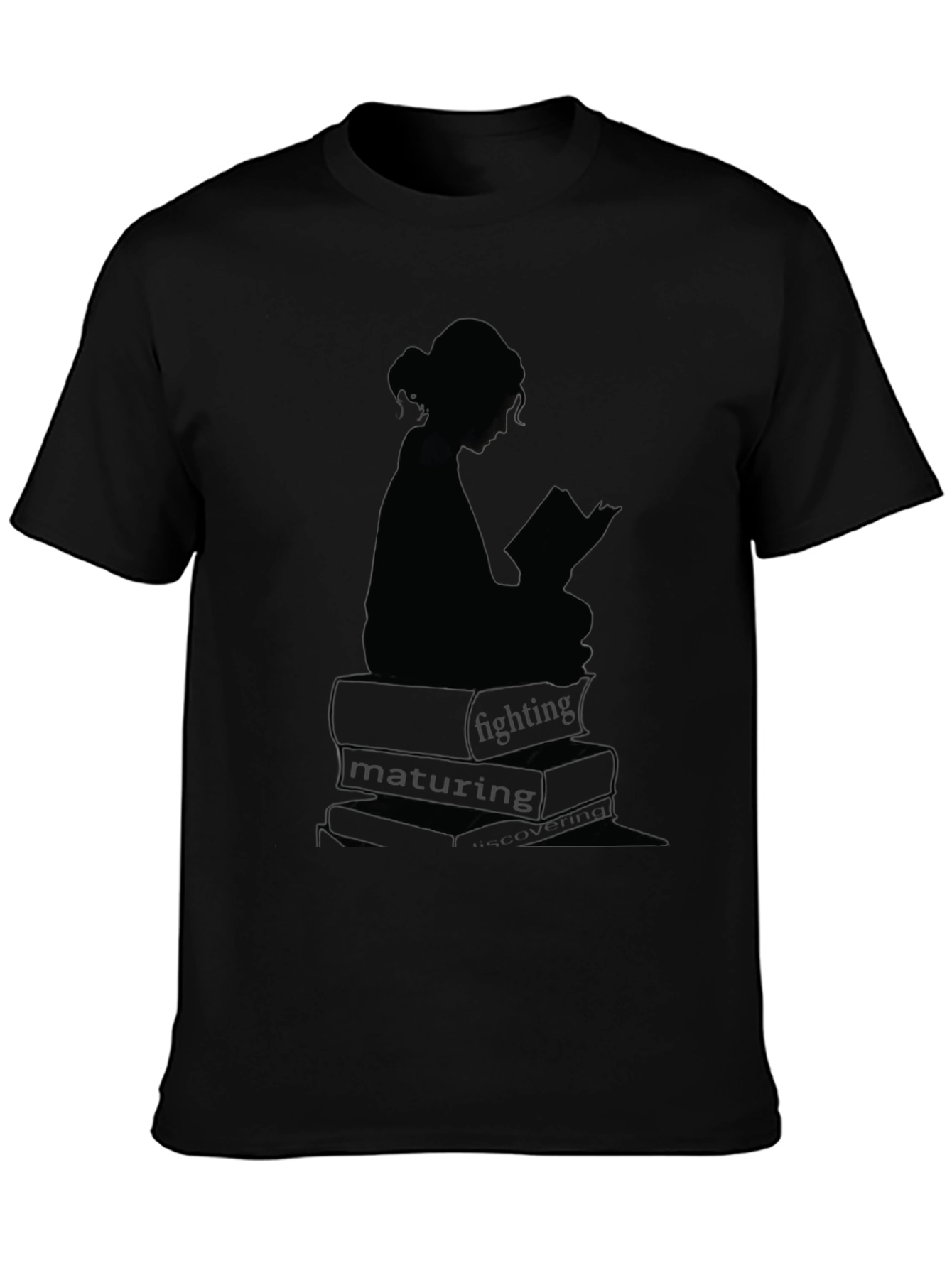 Black Bookworm Graphic Tee - Read, Fight, Mature view 3