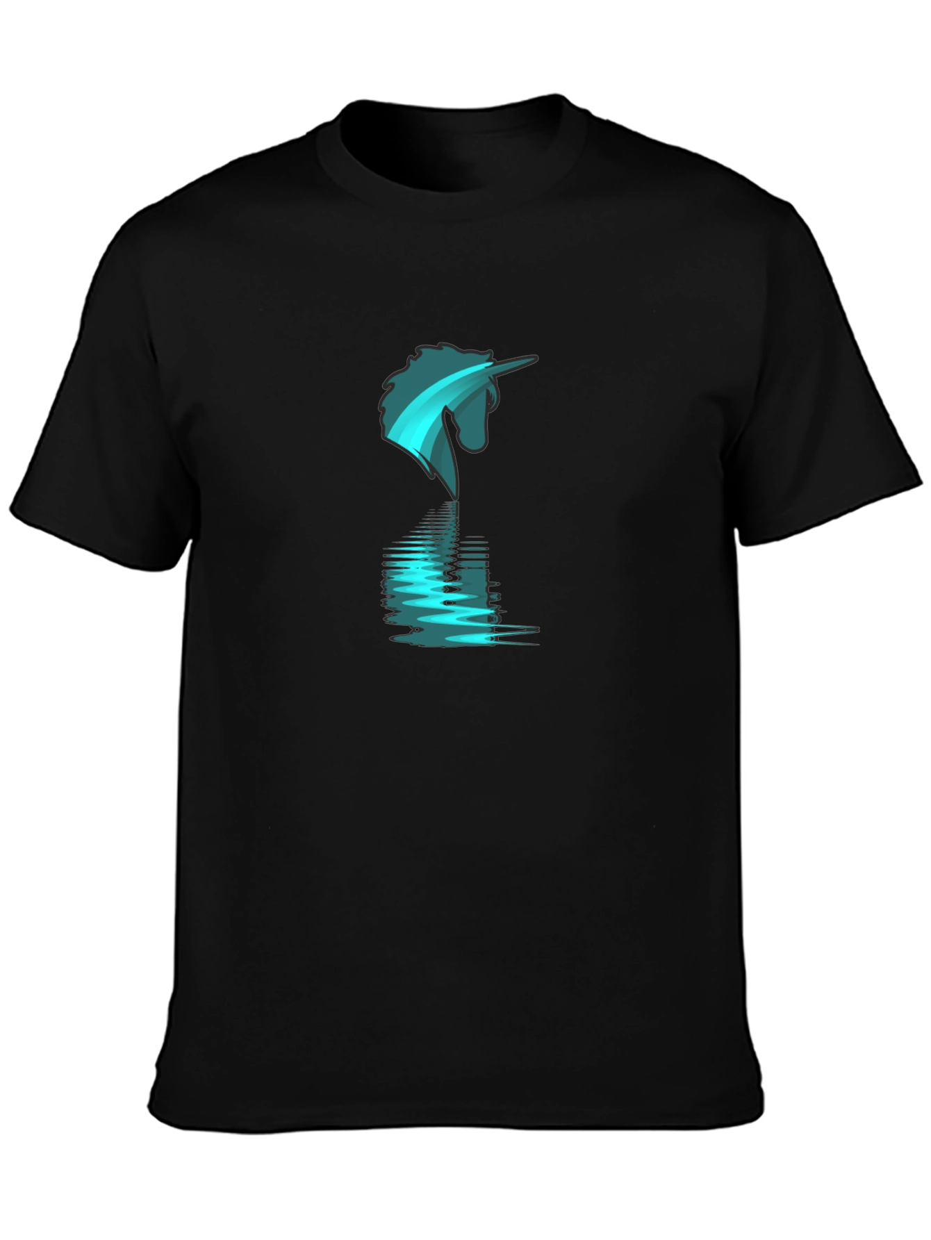 Black Unicorn Reflection Graphic T-Shirt view 3