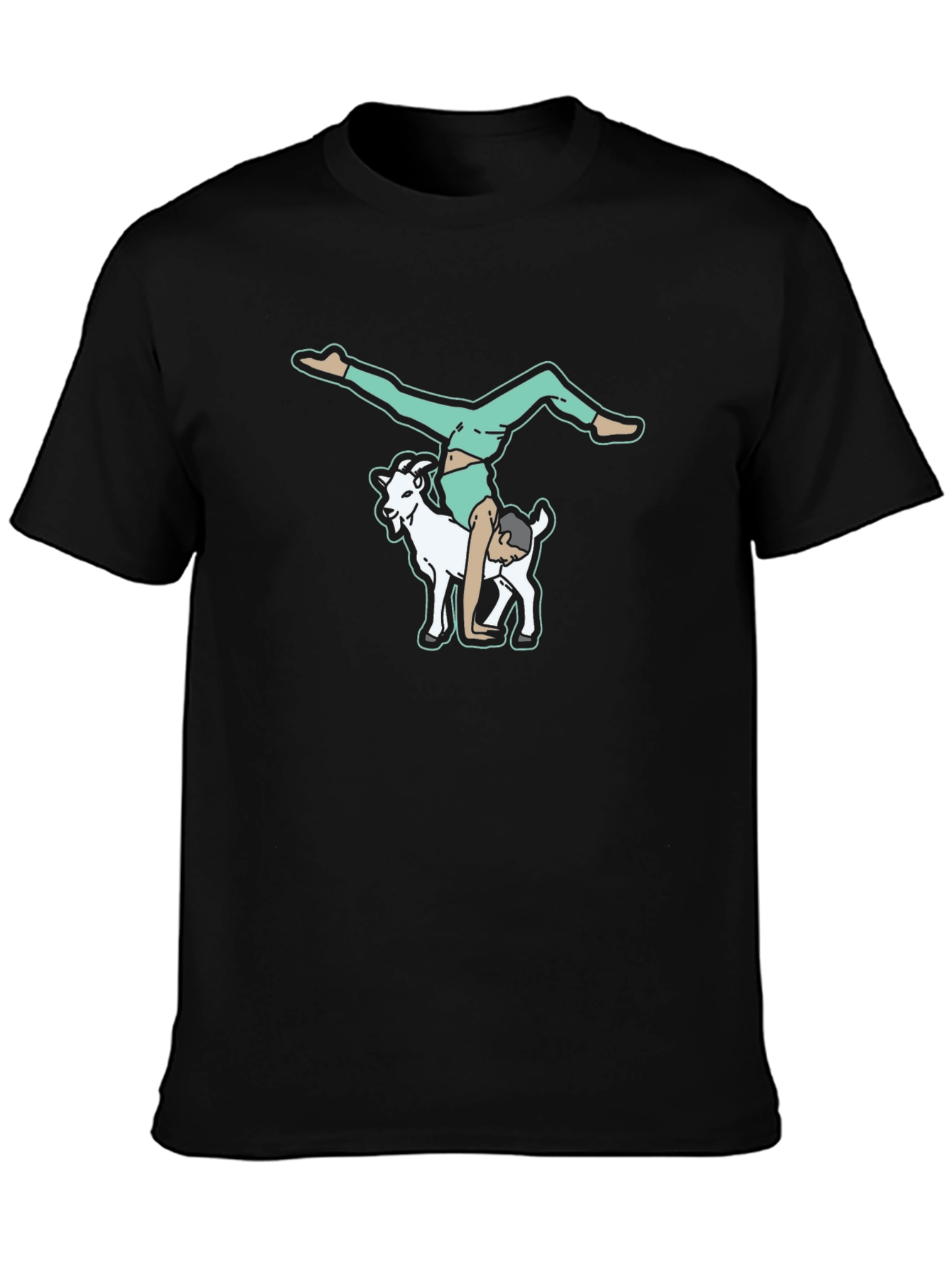 Black Goat Yoga T-Shirt - Quirky Graphic Tee view 3