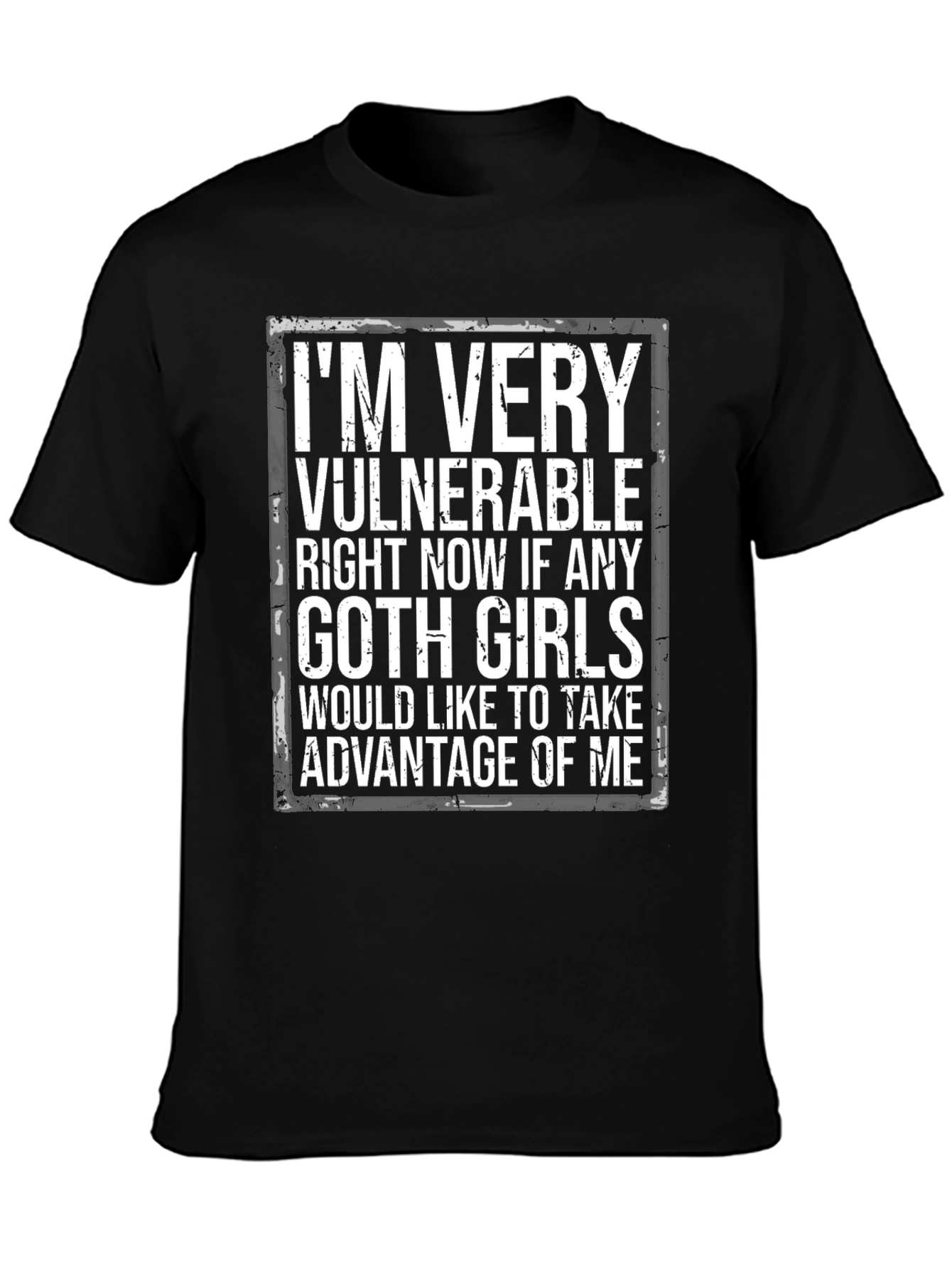 Black Vulnerable Goth Girls Graphic Tee view 3