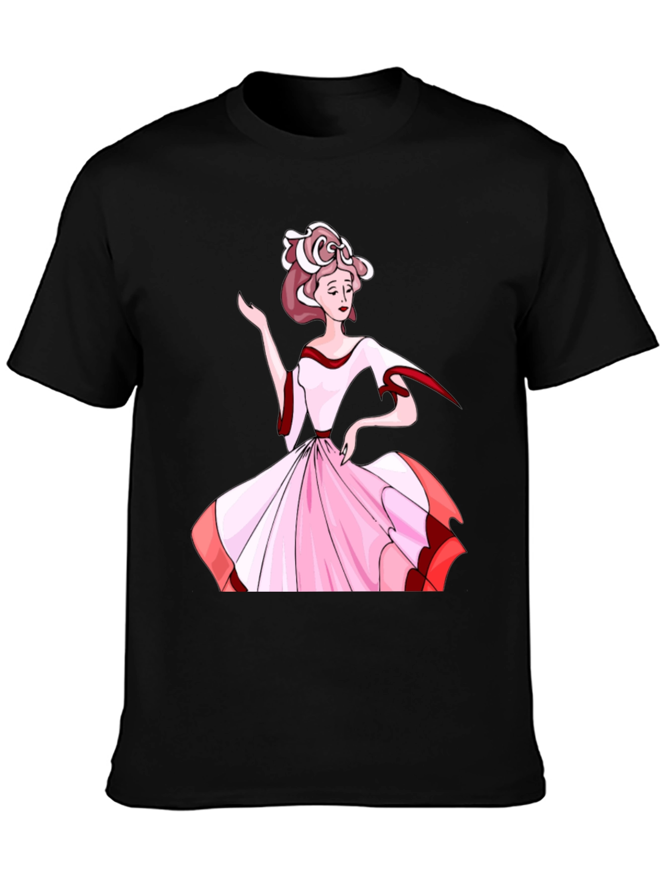 Black Elegant Woman T-Shirt - Unique Fashion Tee view 3