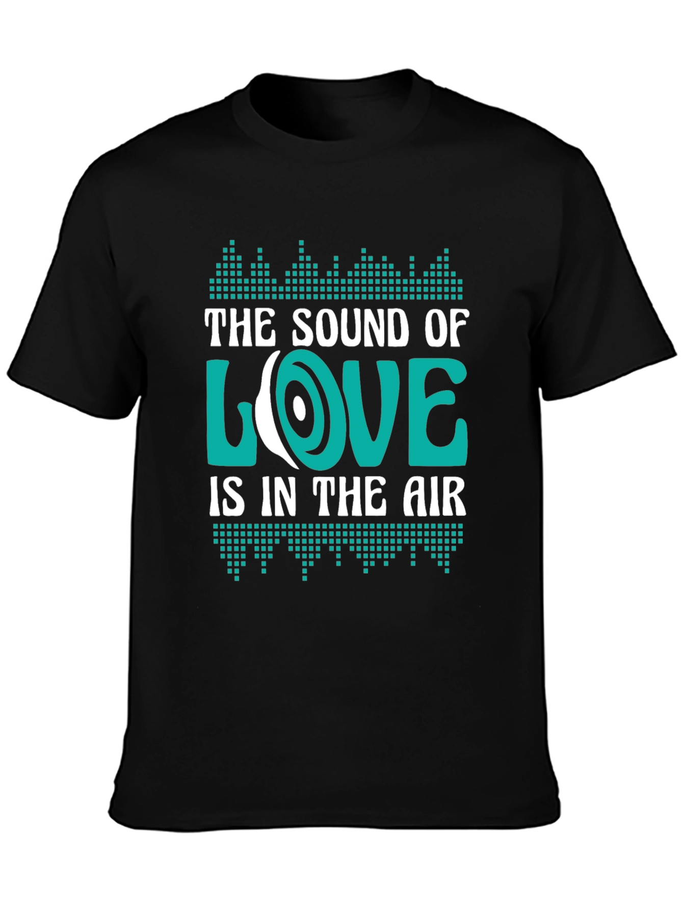 Black Sound of Love Graphic Tee - Black Cotton Blend view 3