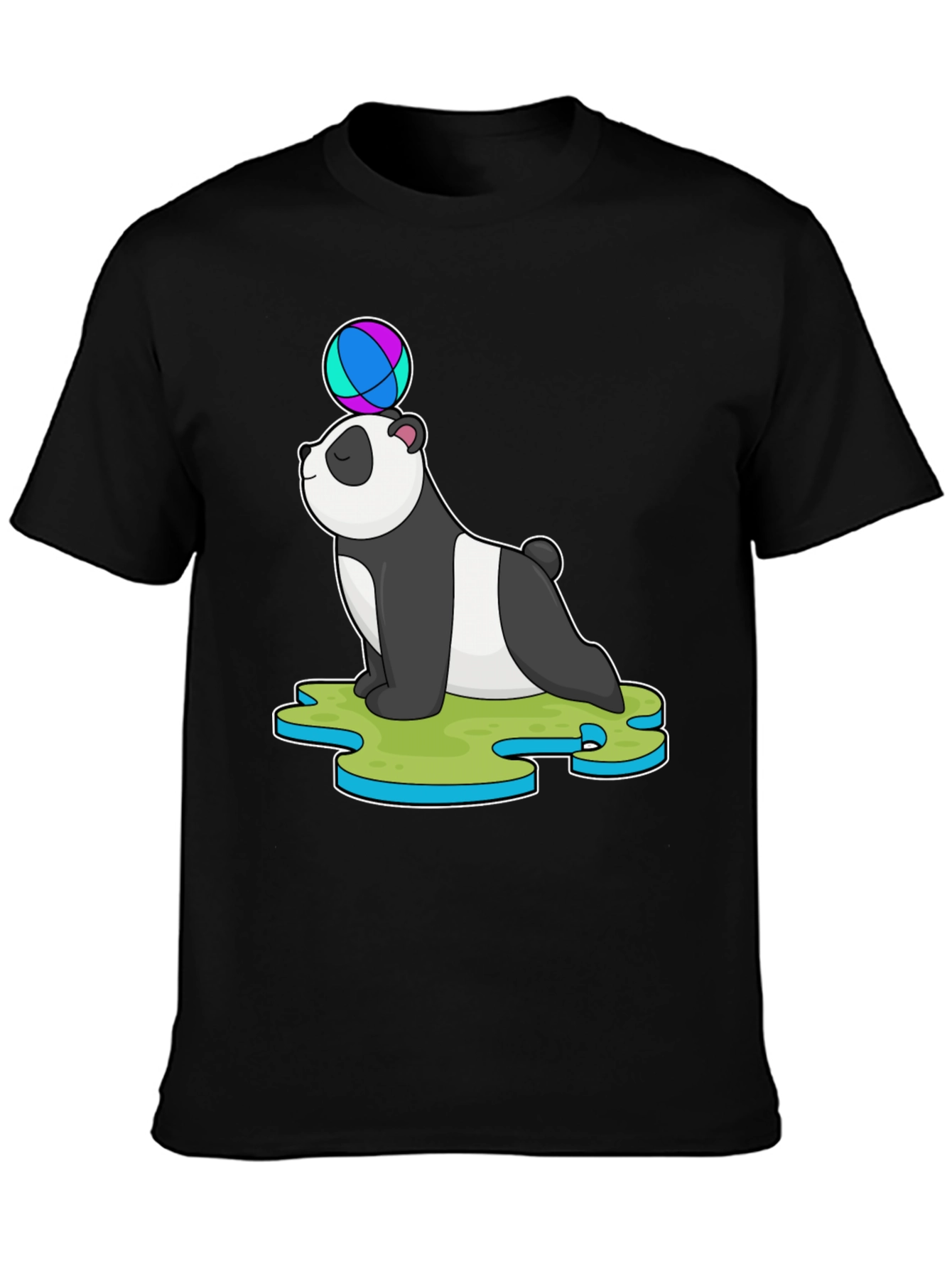Black Panda Balancing Ball T-Shirt view 3