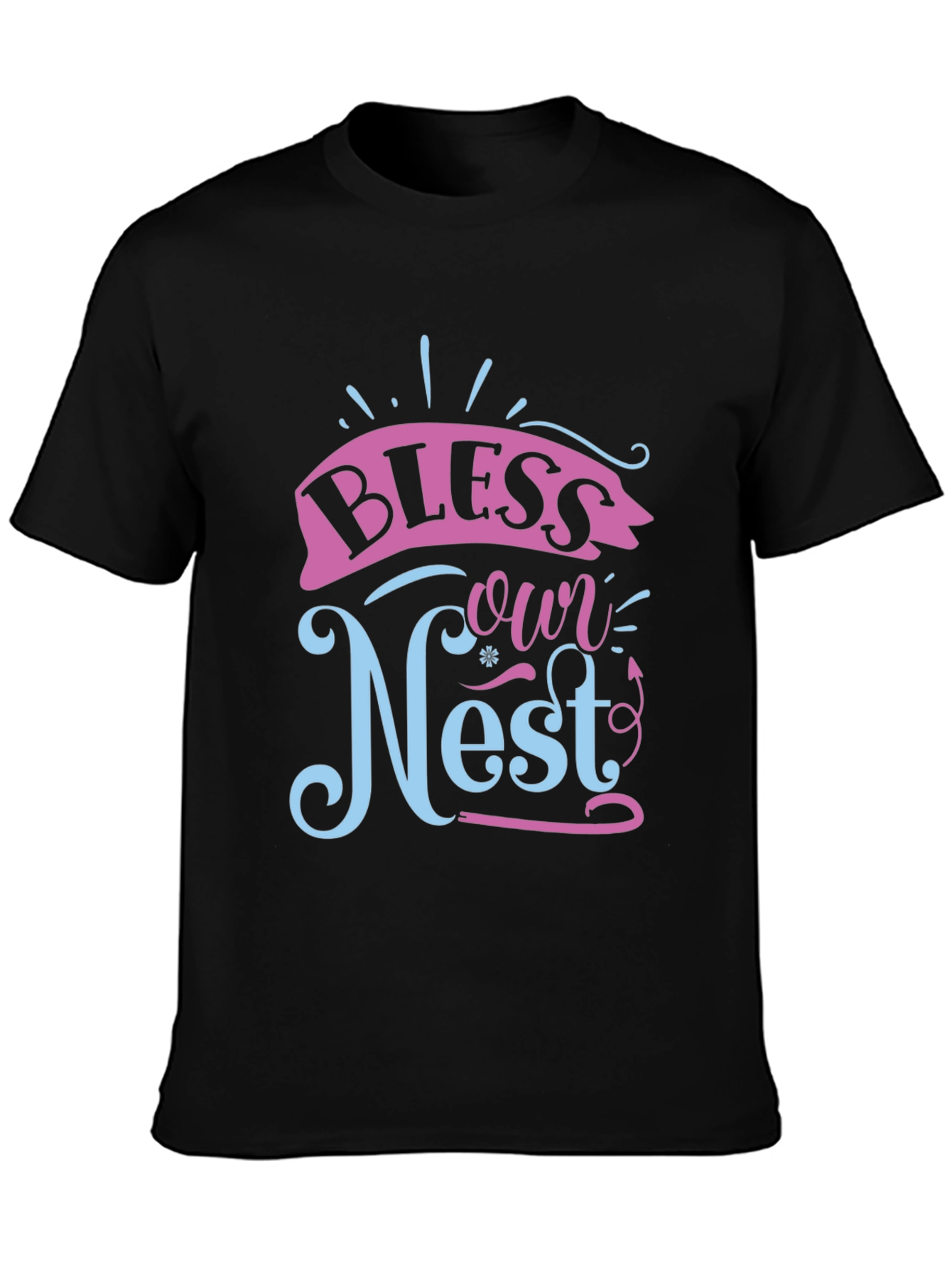 Black Bless Our Nest Graphic Tee view 3