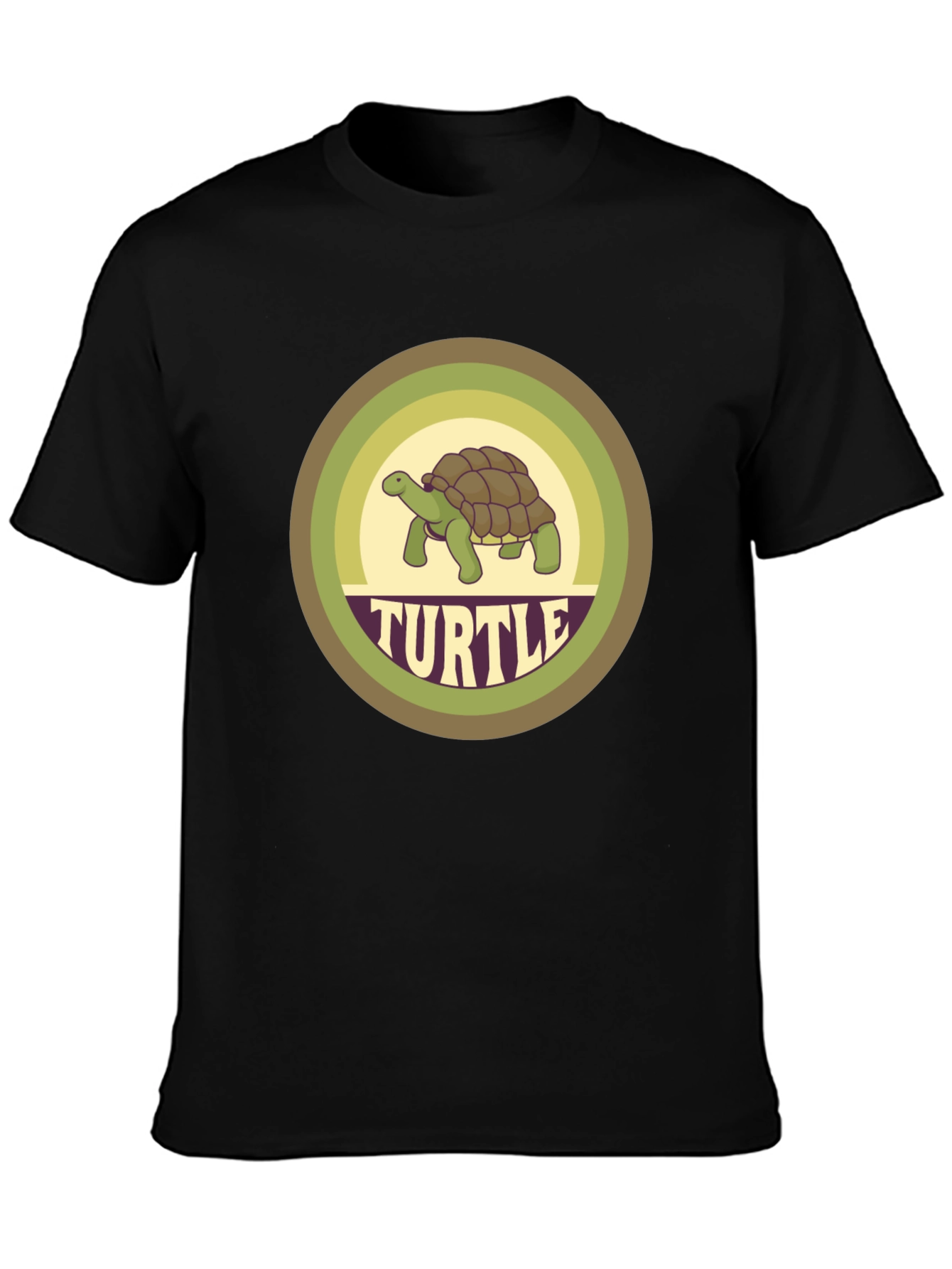 Black Retro Turtle Graphic T-Shirt view 3