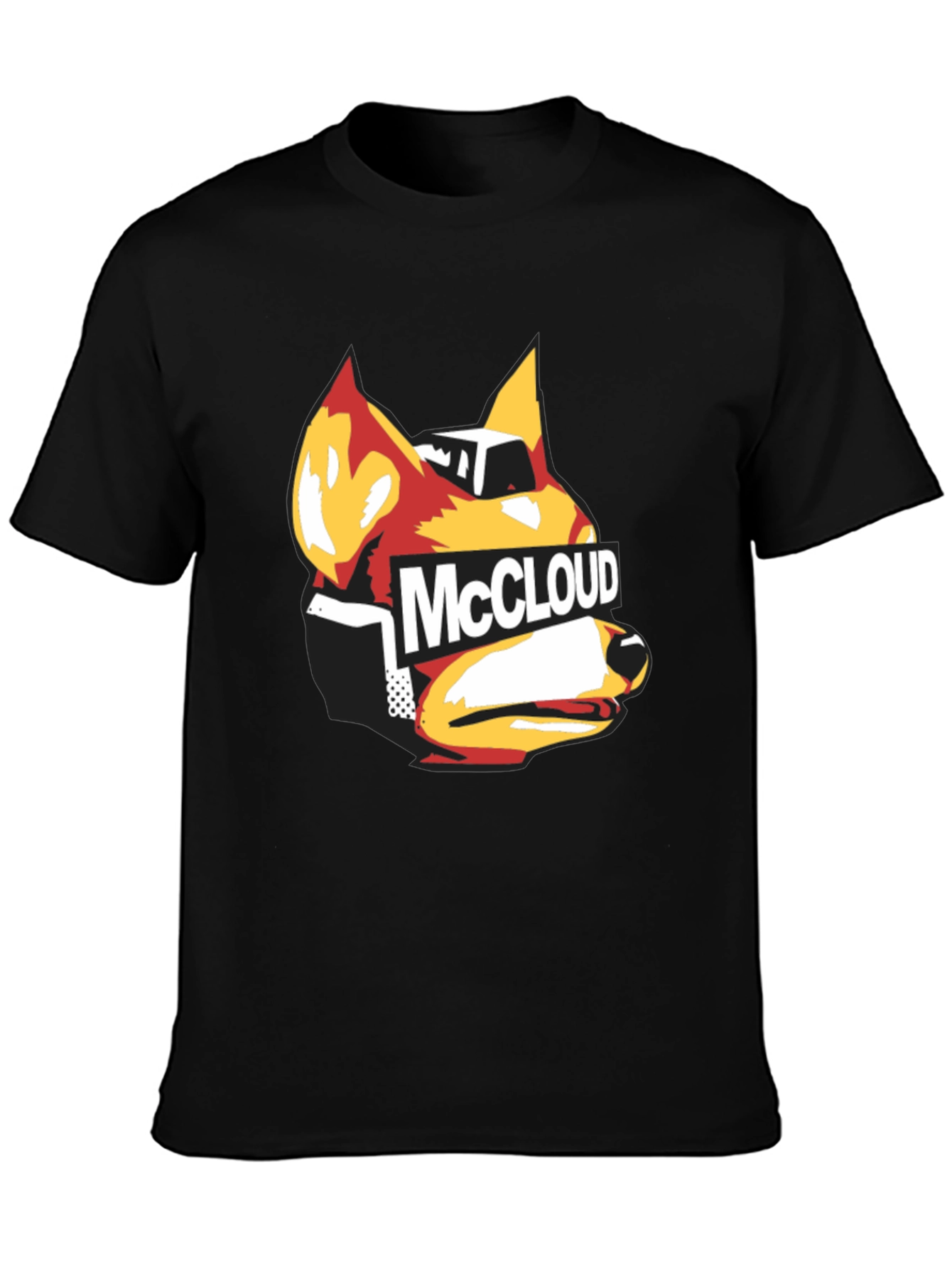 Black McCloud Fox Graphic Black T-Shirt view 3