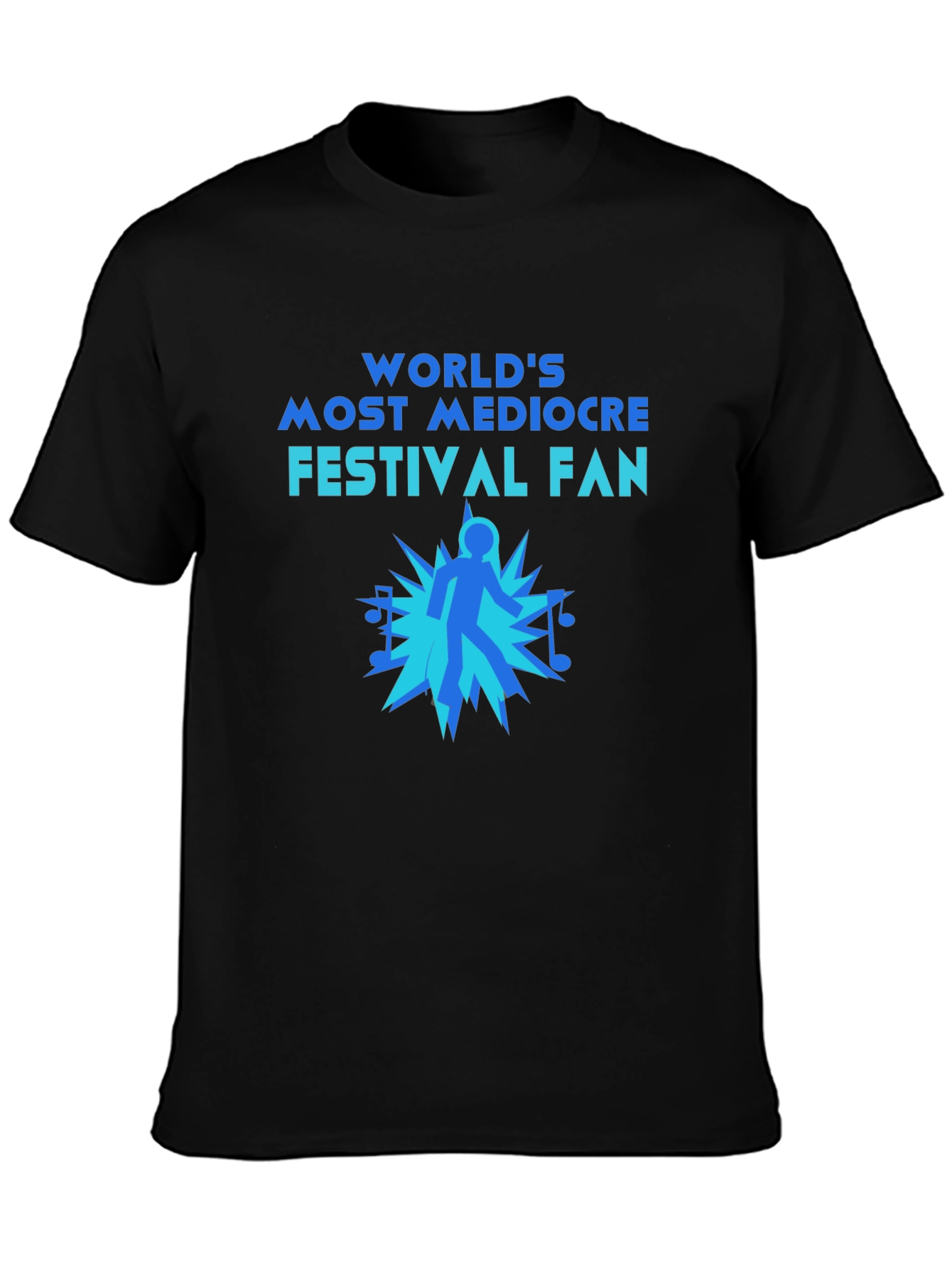 Black Mediocre Festival Fan T-Shirt - Music Lover Tee view 3
