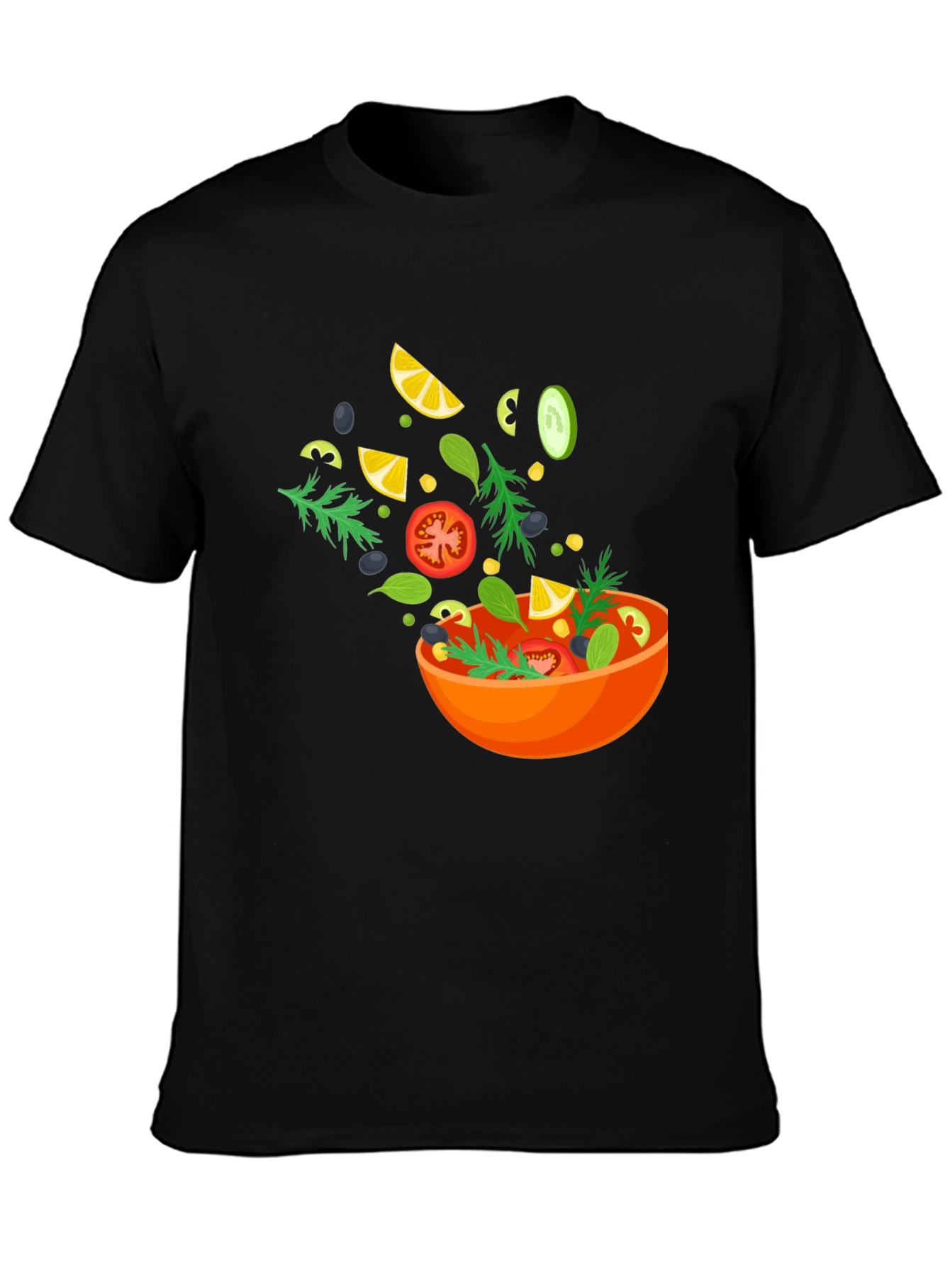 Black Salad Graphic Black T-Shirt view 3