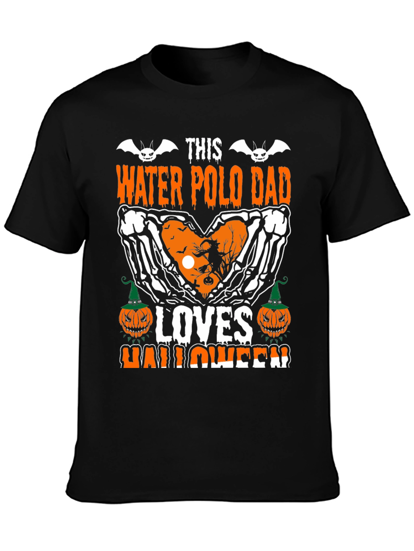 Black Water Polo Dad Halloween T-Shirt view 3