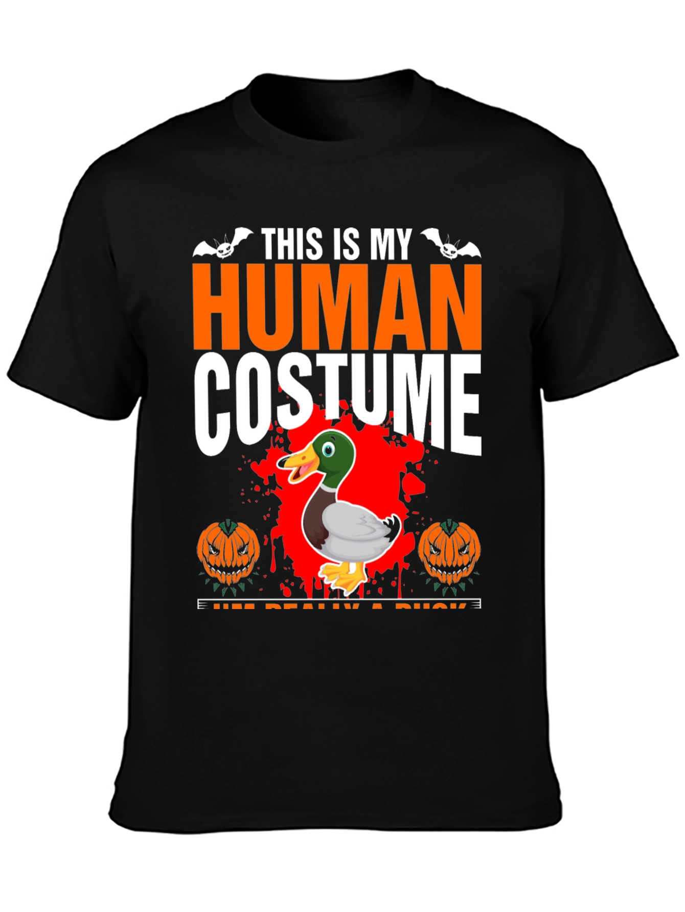 Black This Is My Human Costume I'm Really a Duck T-Shirt view 3